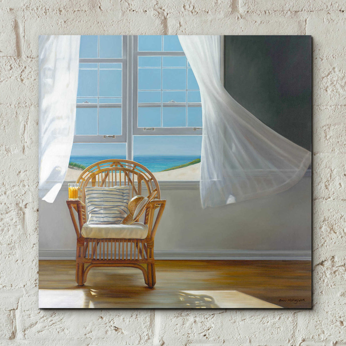 'Tea Time' by Karen Hollingsworth, Acrylic Wall Art,12x12