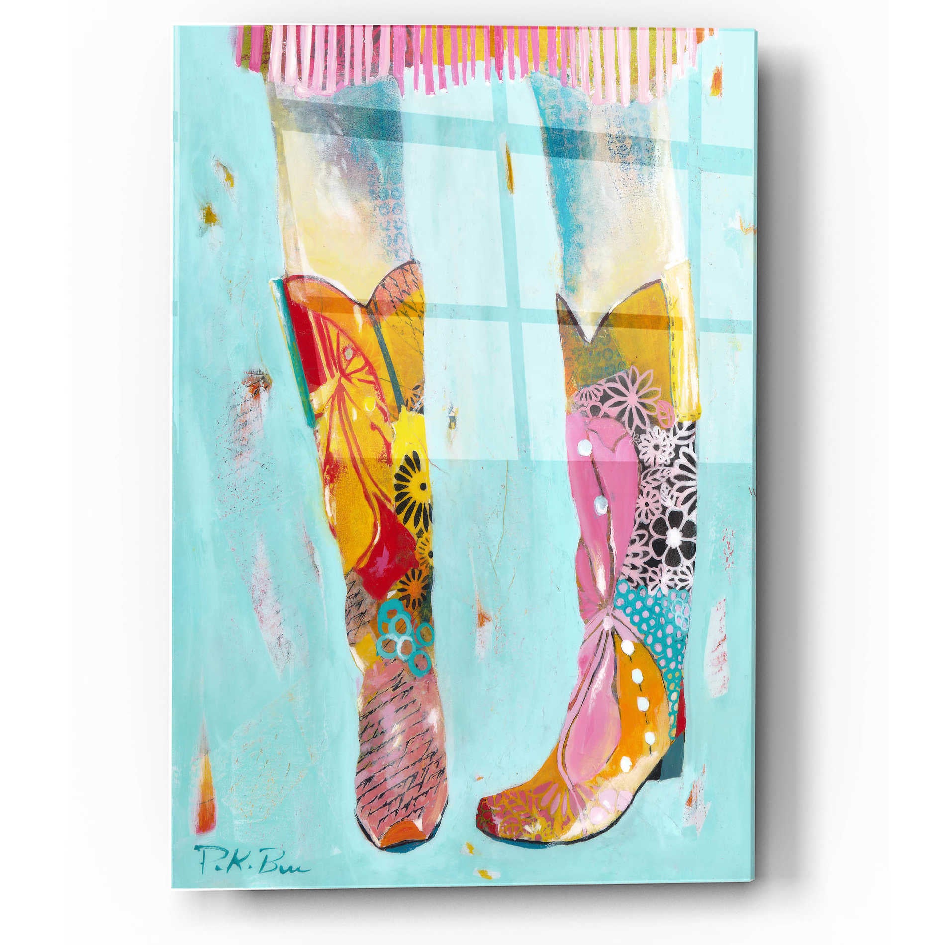 'Cowgirl Boots' by Pamela Beer, Acrylic Wall Art,12x16