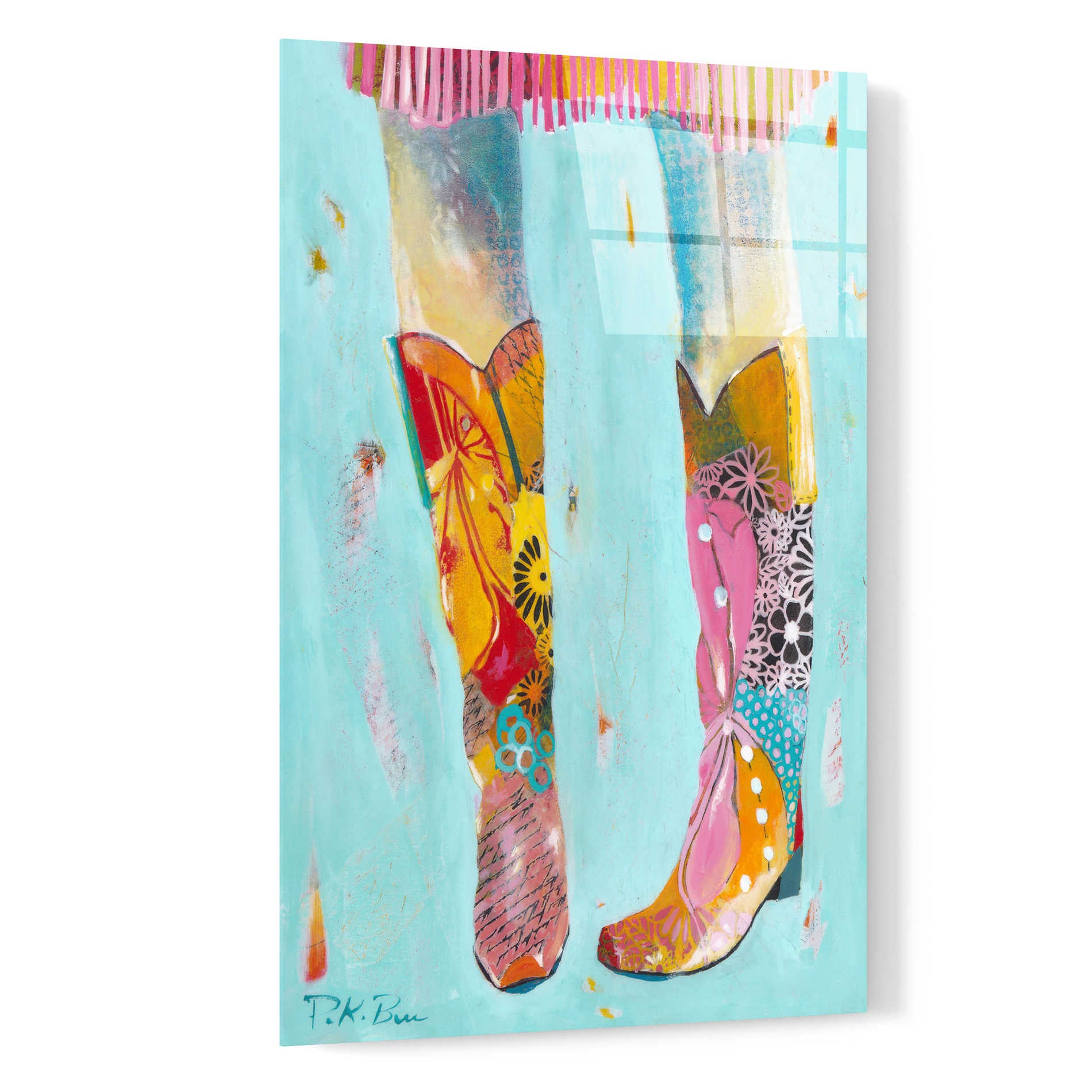 'Cowgirl Boots' by Pamela Beer, Acrylic Wall Art,16x24
