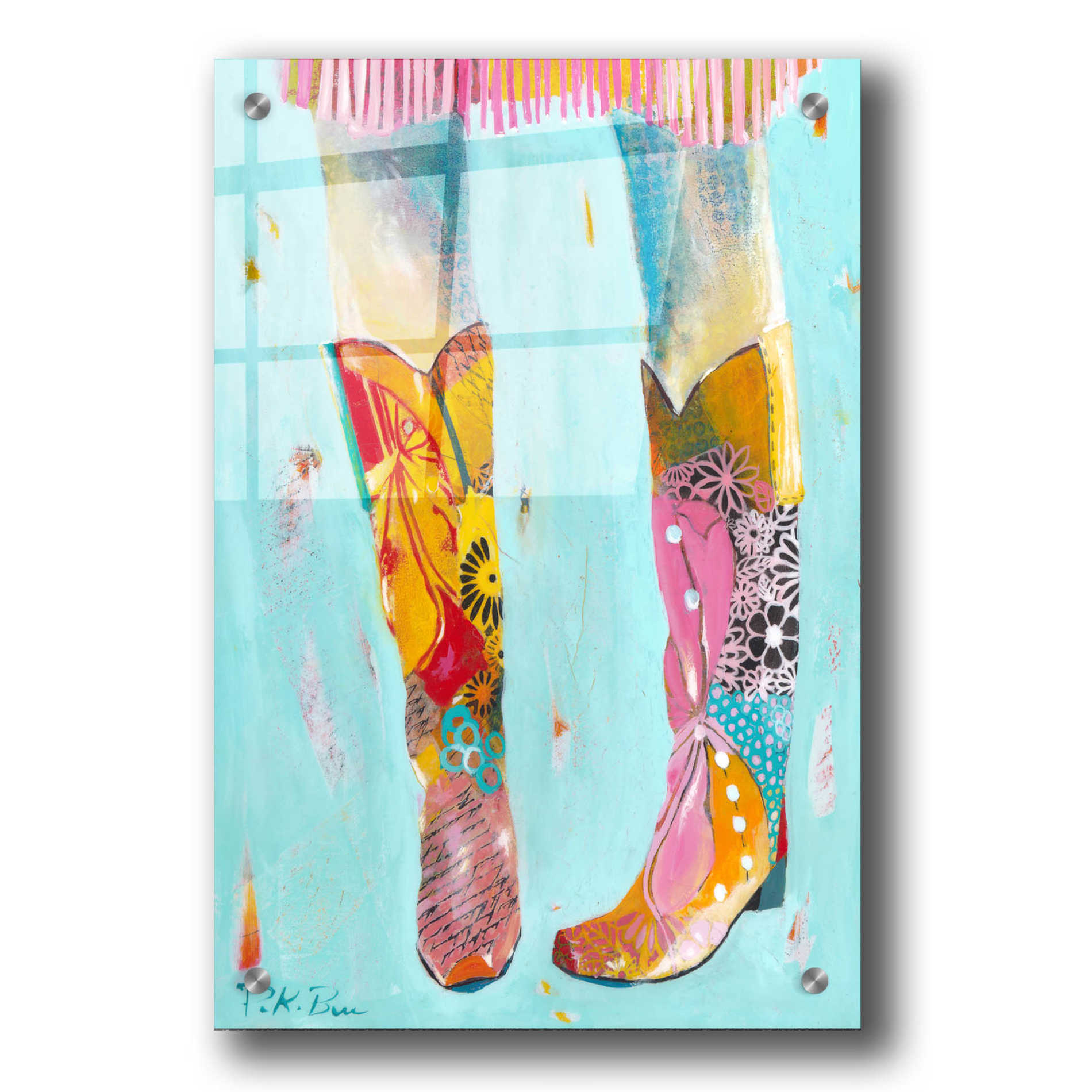 'Cowgirl Boots' by Pamela Beer, Acrylic Wall Art,24x36