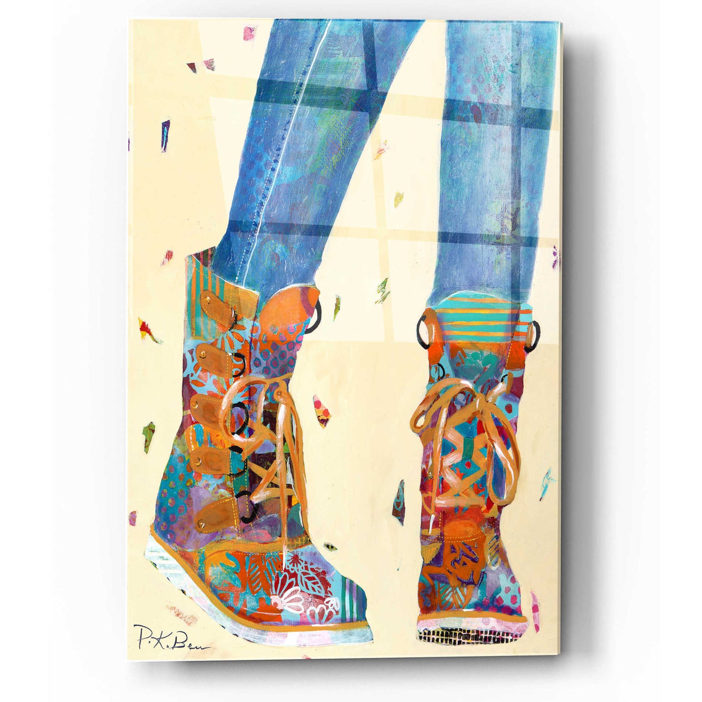 'Hiking Boots' by Pamela Beer, Acrylic Wall Art,12x16