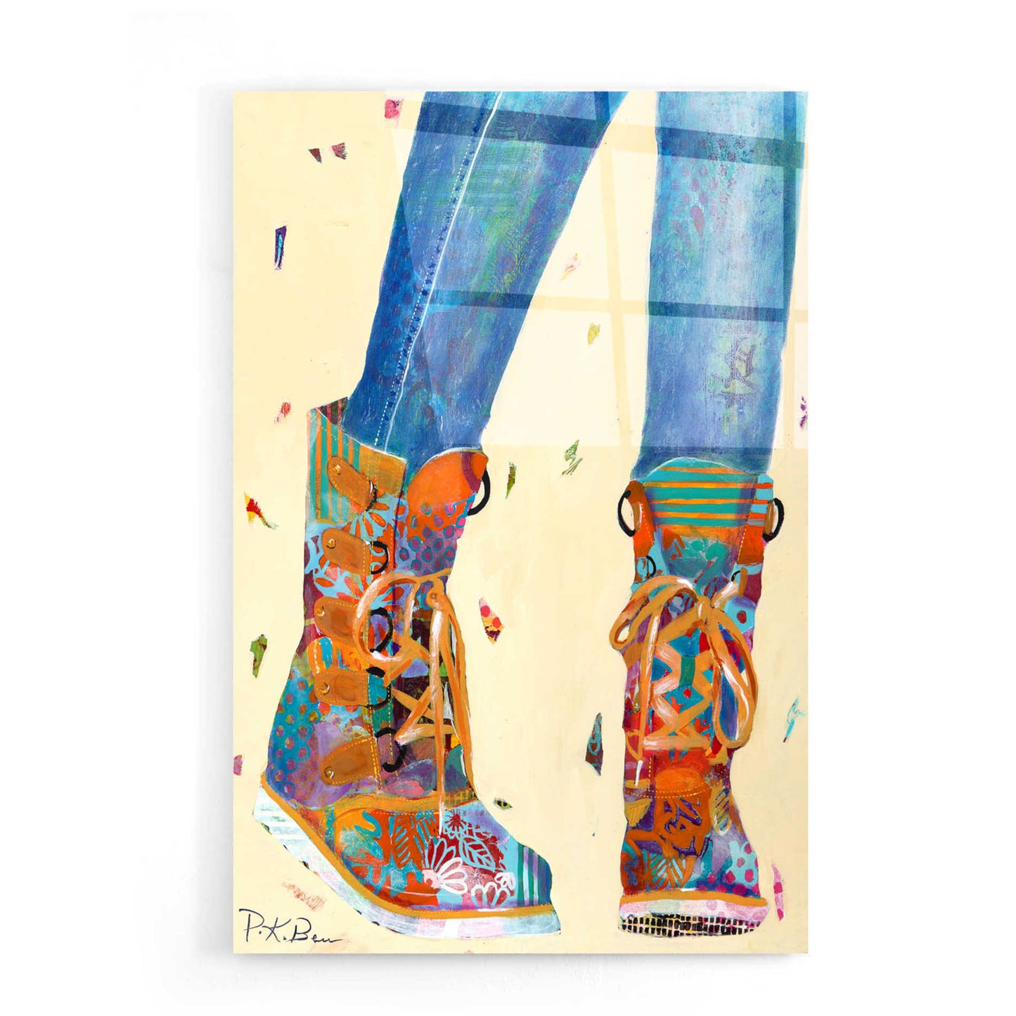 'Hiking Boots' by Pamela Beer, Acrylic Wall Art,16x24