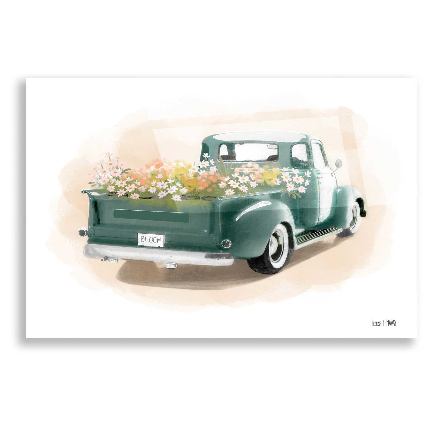 Epic Art 'Flower Truck' by House Fenway, Acrylic Glass Wall Art,16x12