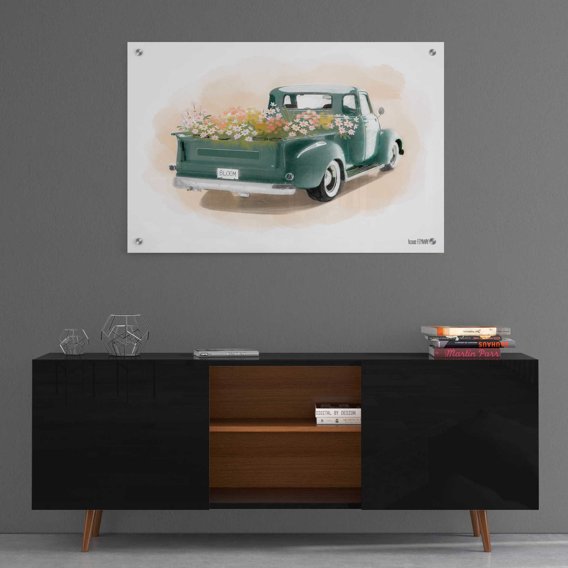 Epic Art 'Flower Truck' by House Fenway, Acrylic Glass Wall Art,36x24