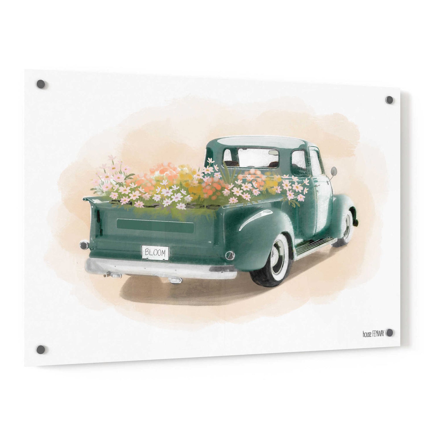 Epic Art 'Flower Truck' by House Fenway, Acrylic Glass Wall Art,36x24