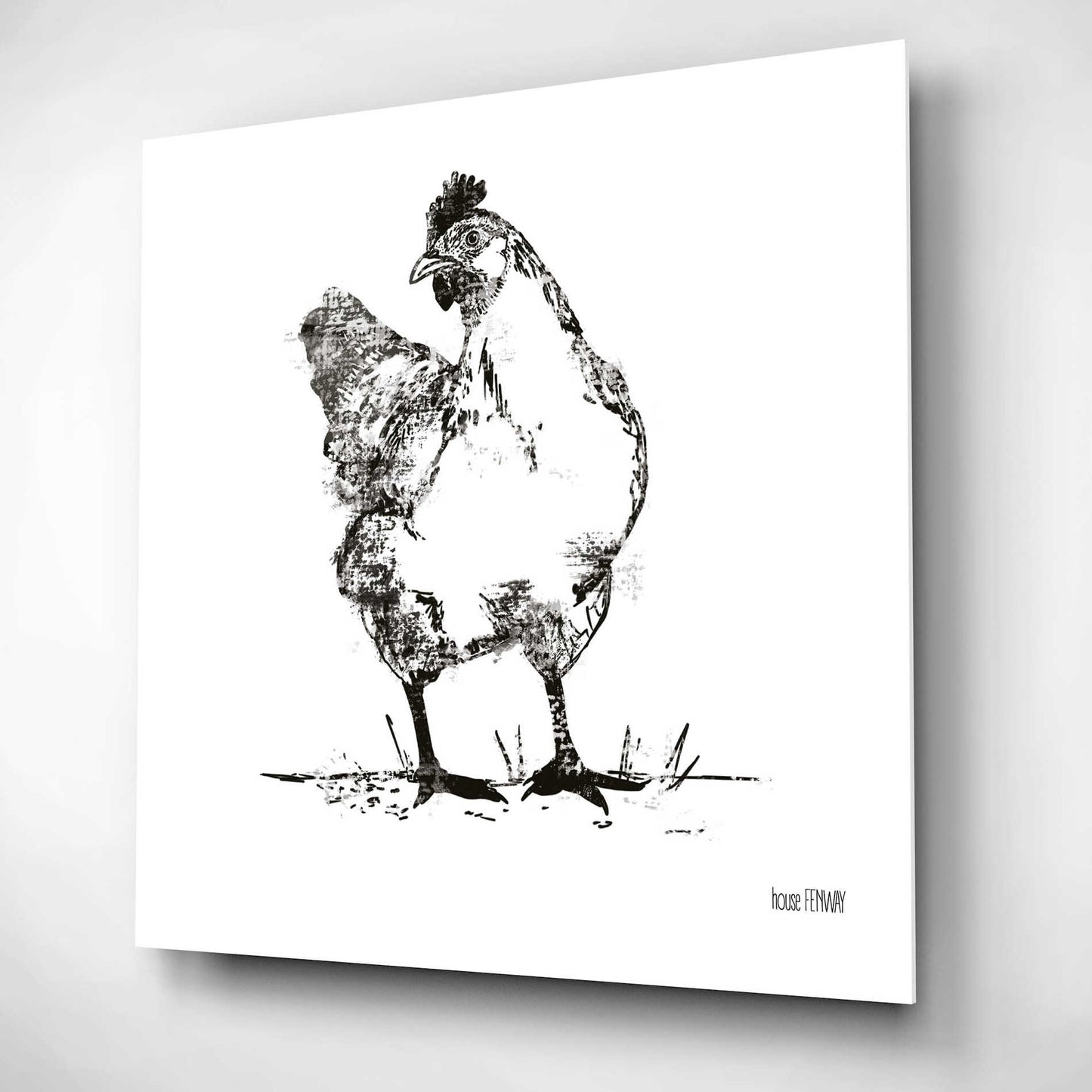 Epic Art 'Farmhouse Chicken' by House Fenway, Acrylic Glass Wall Art,12x12