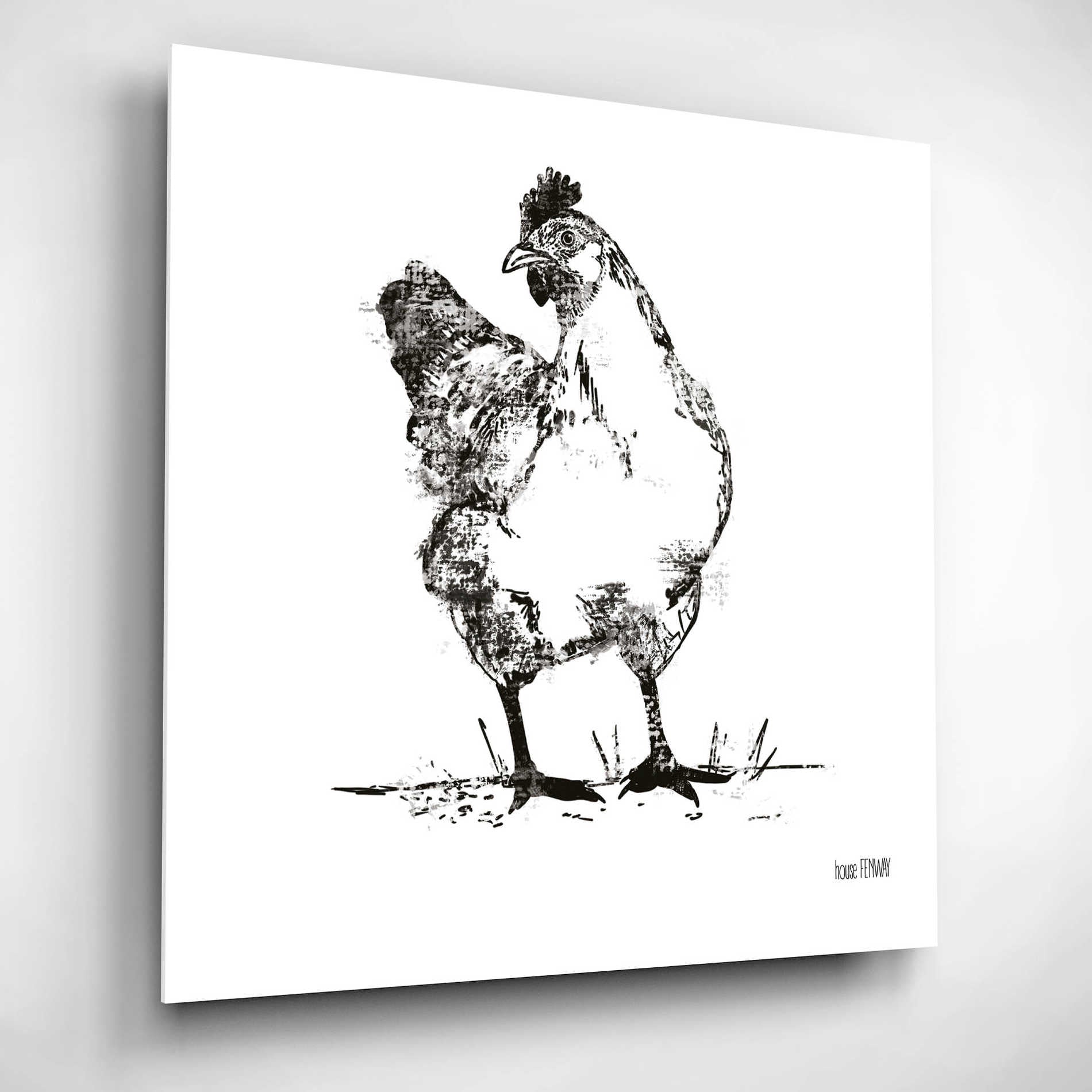 Epic Art 'Farmhouse Chicken' by House Fenway, Acrylic Glass Wall Art,12x12