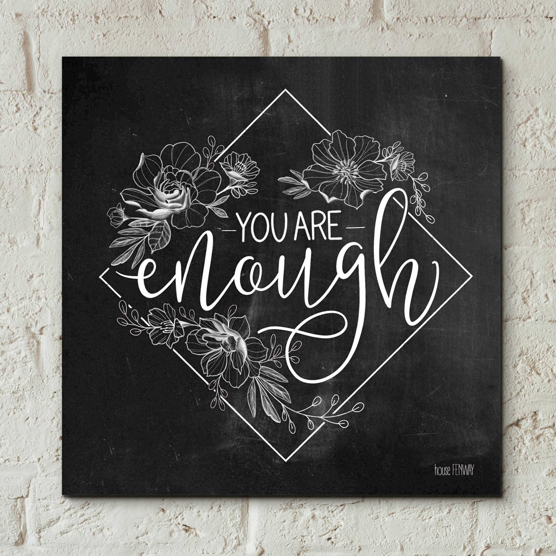 Epic Art 'You Are Enough' by House Fenway, Acrylic Glass Wall Art,12x12