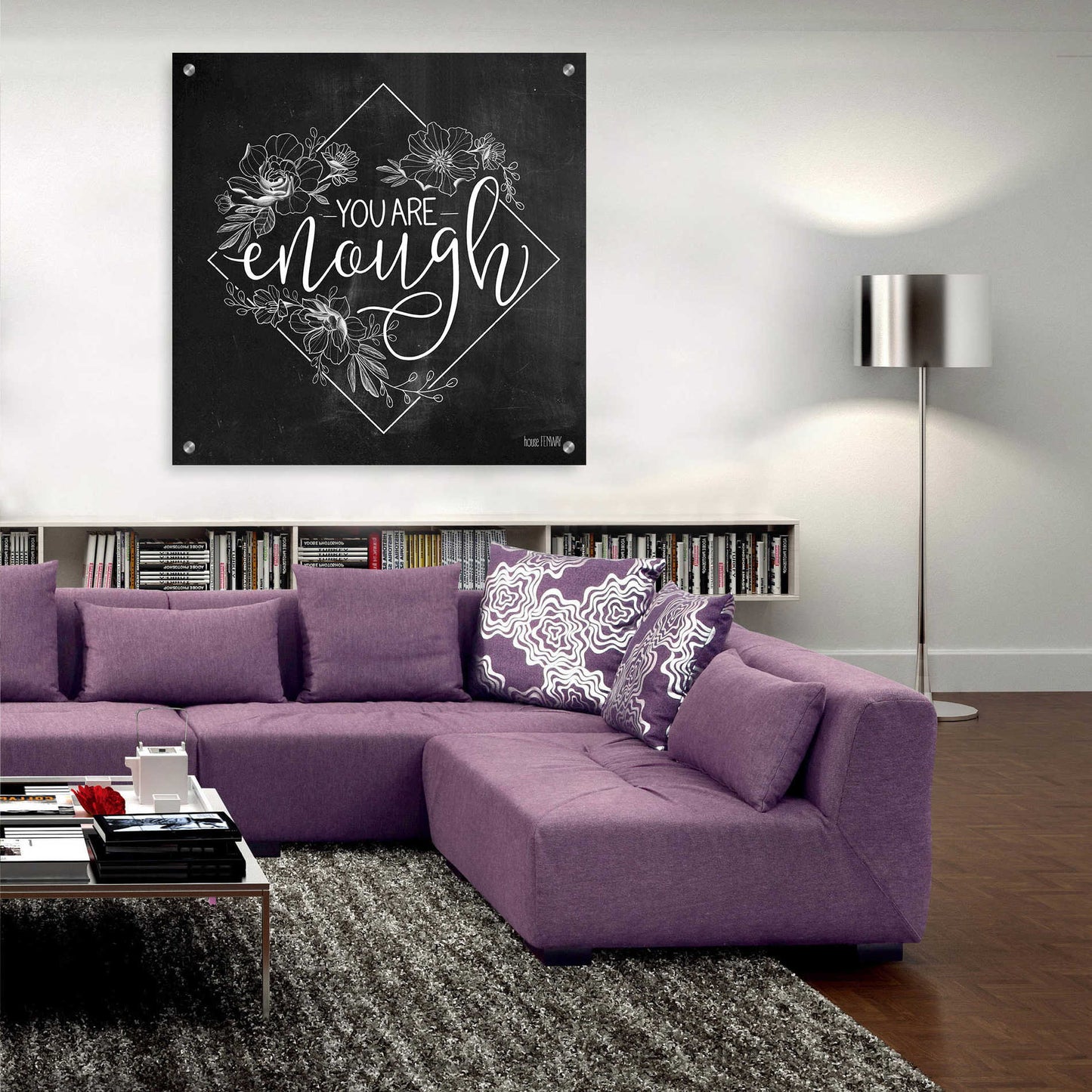 Epic Art 'You Are Enough' by House Fenway, Acrylic Glass Wall Art,36x36