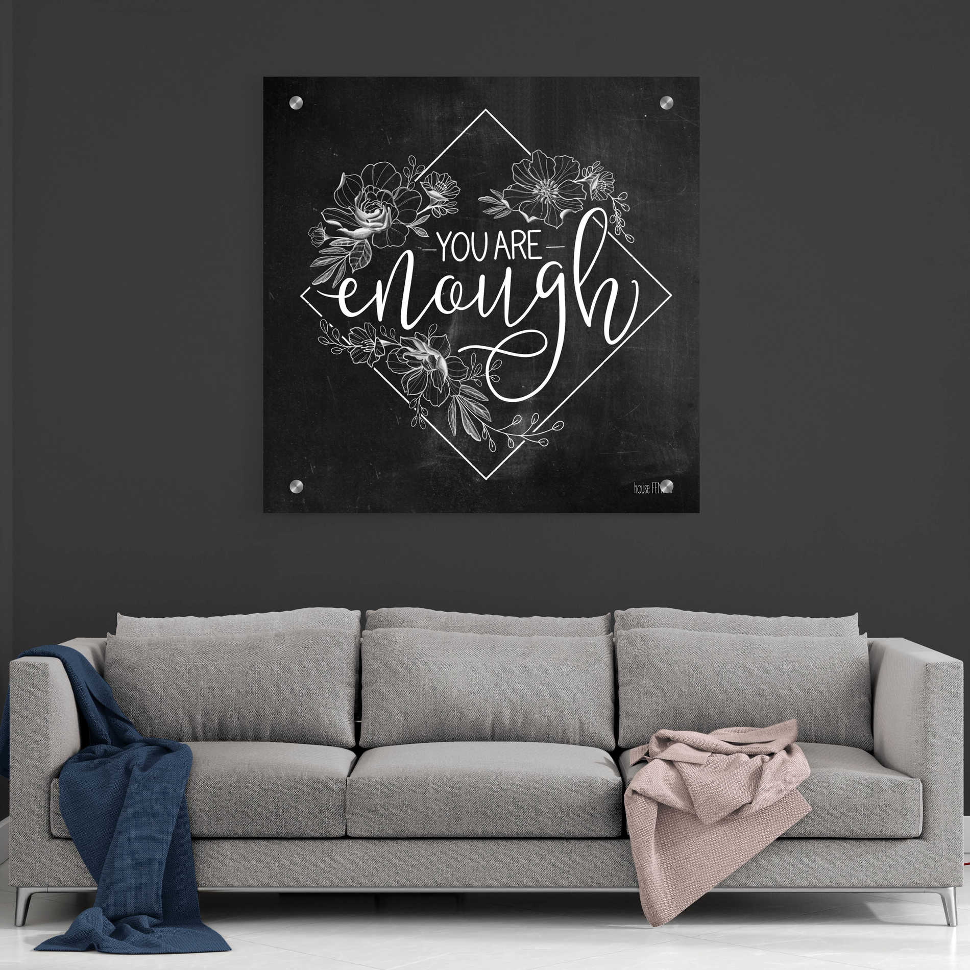 Epic Art 'You Are Enough' by House Fenway, Acrylic Glass Wall Art,36x36