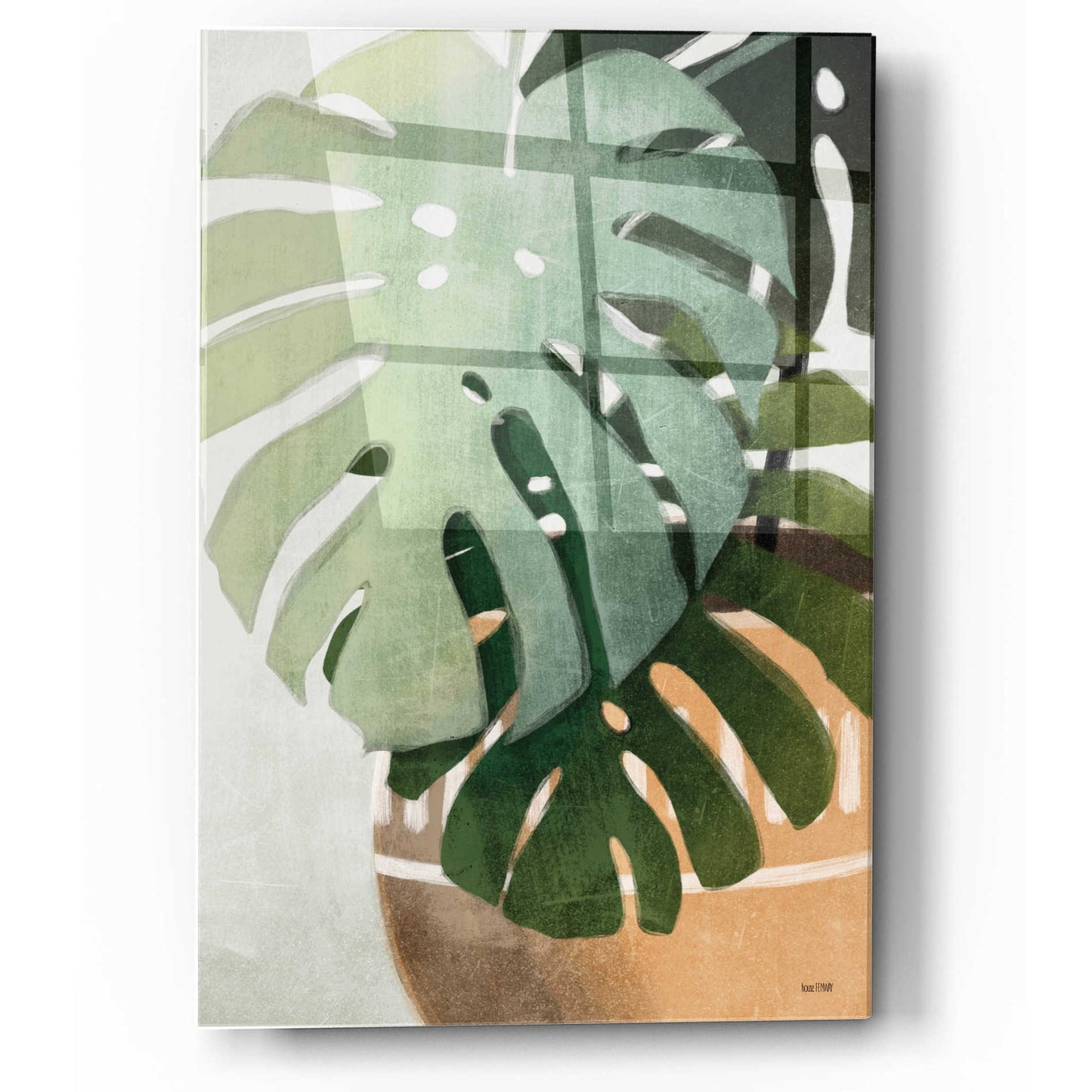 Epic Art 'Monstera Leaves' by House Fenway, Acrylic Glass Wall Art,12x16