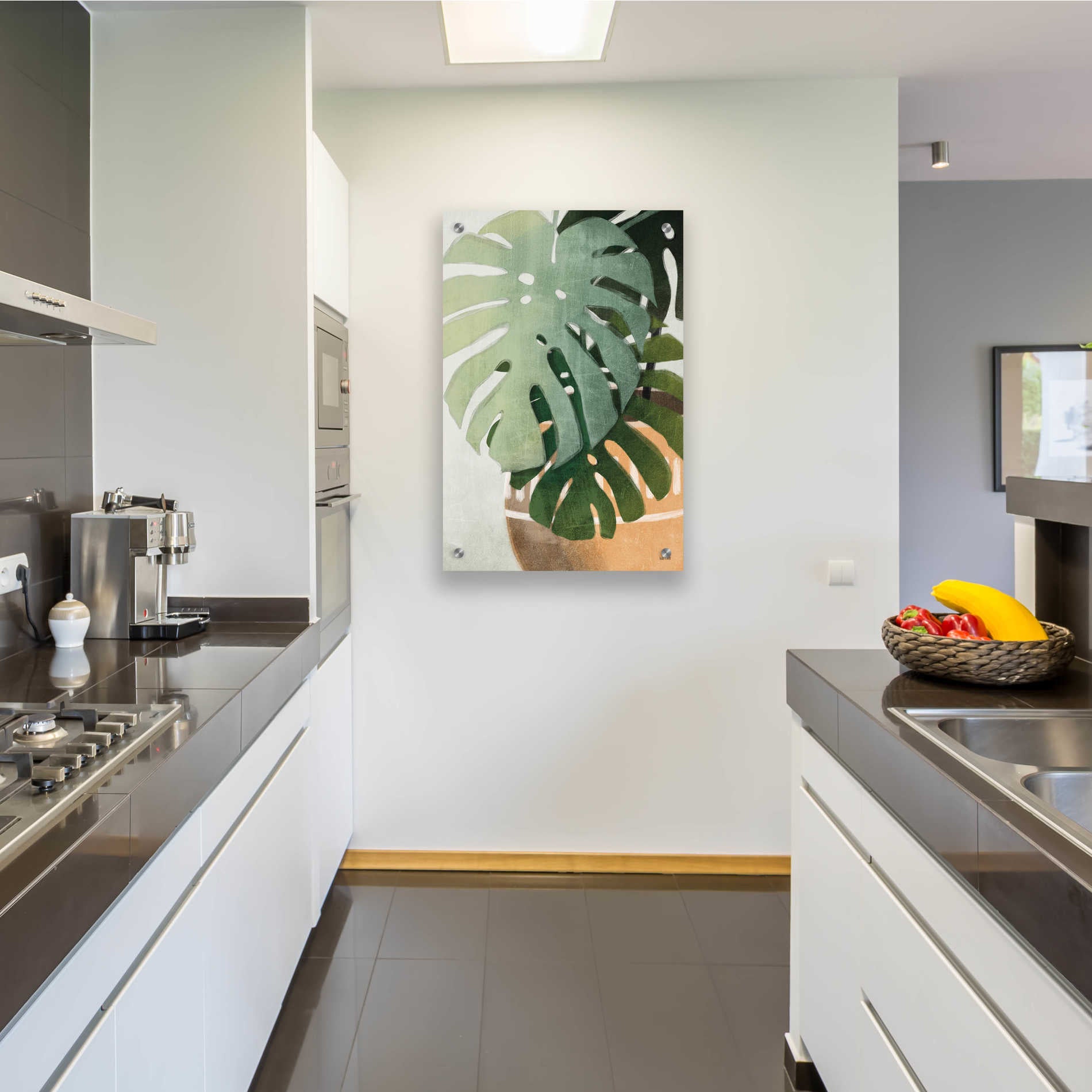 Epic Art 'Monstera Leaves' by House Fenway, Acrylic Glass Wall Art,24x36