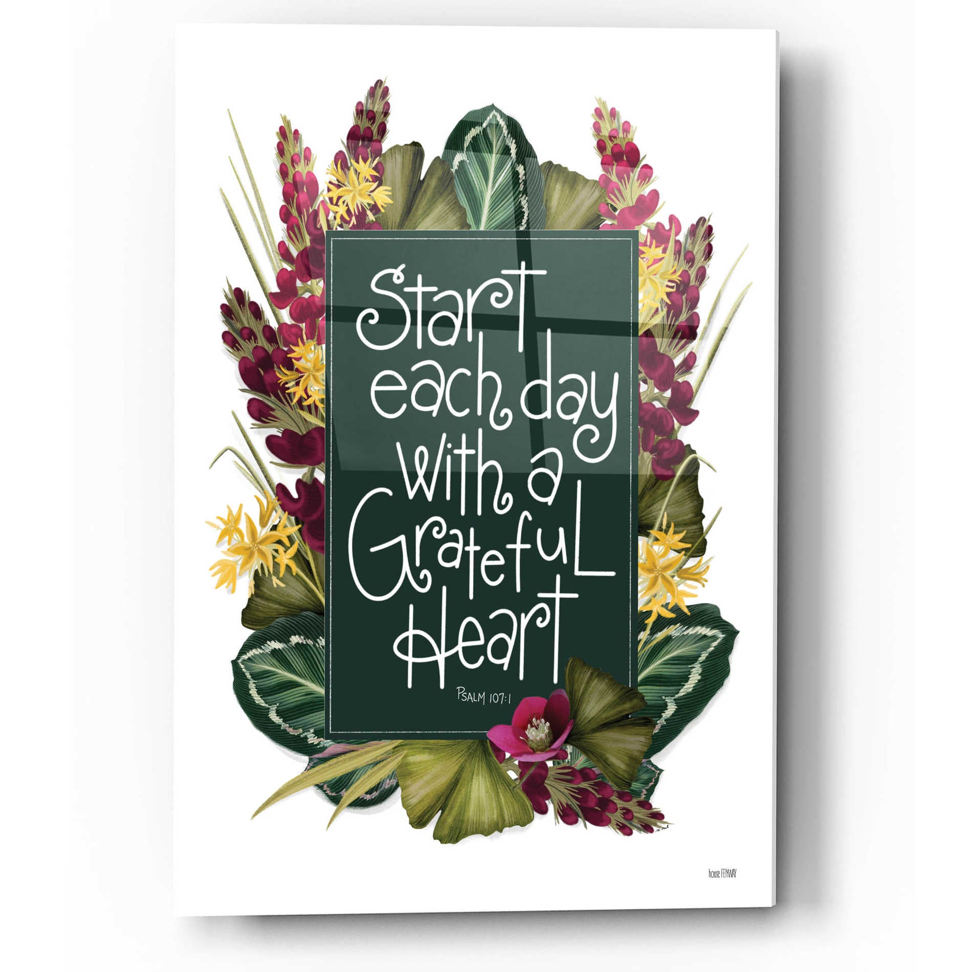 Epic Art 'Grateful Heart' by House Fenway, Acrylic Glass Wall Art,12x16