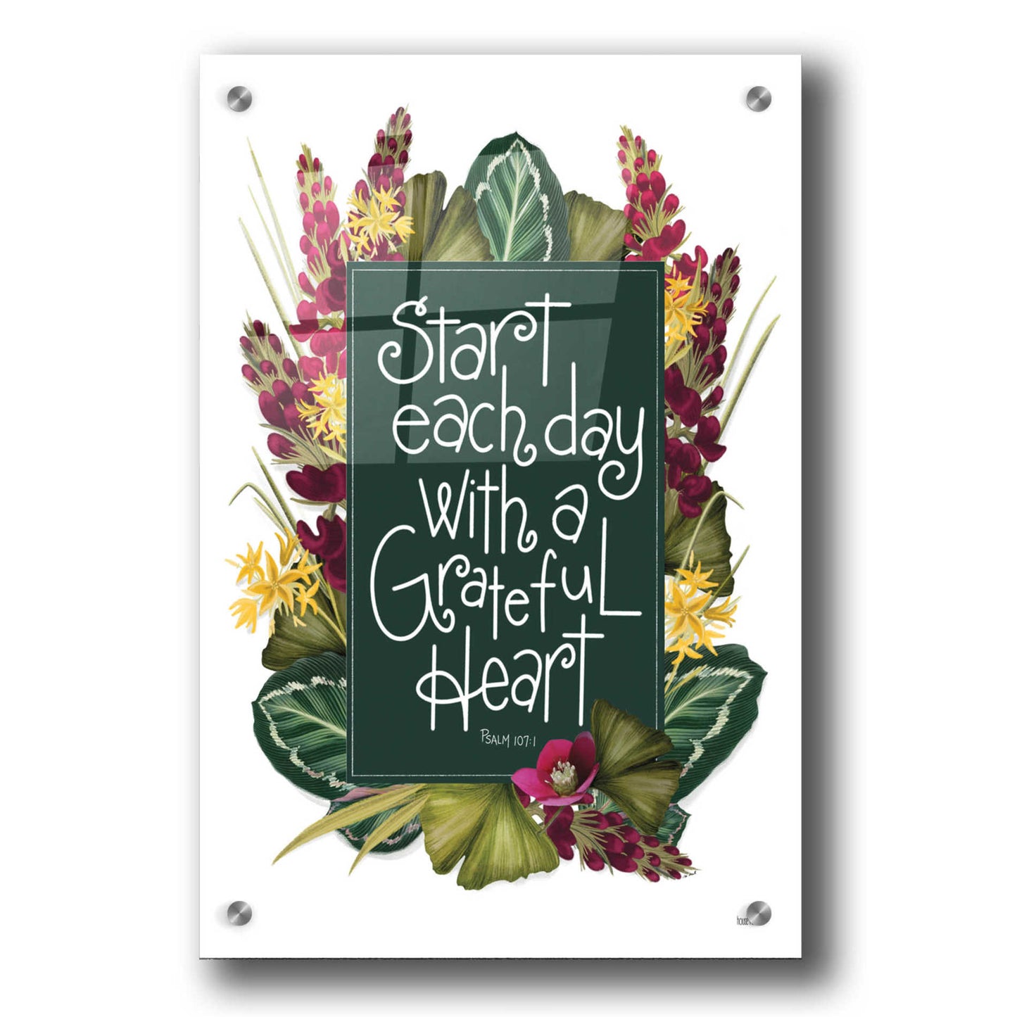 Epic Art 'Grateful Heart' by House Fenway, Acrylic Glass Wall Art,24x36