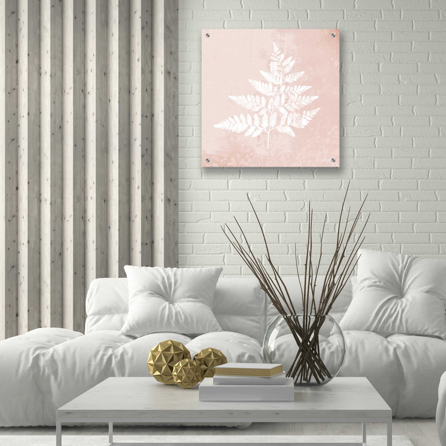 Epic Art 'Blush Fern I' by House Fenway, Acrylic Glass Wall Art,24x24