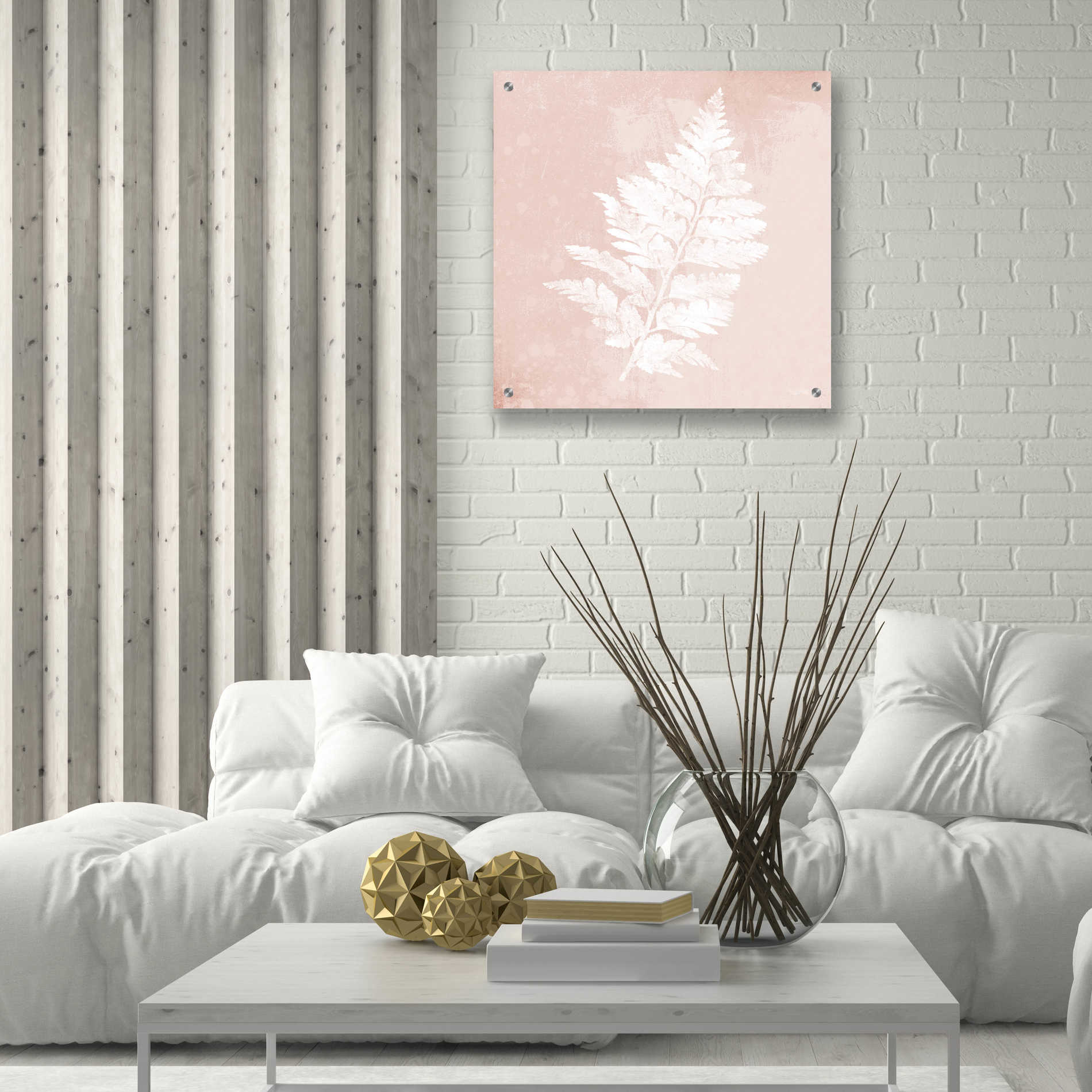 Epic Art 'Blush Fern II' by House Fenway, Acrylic Glass Wall Art,24x24