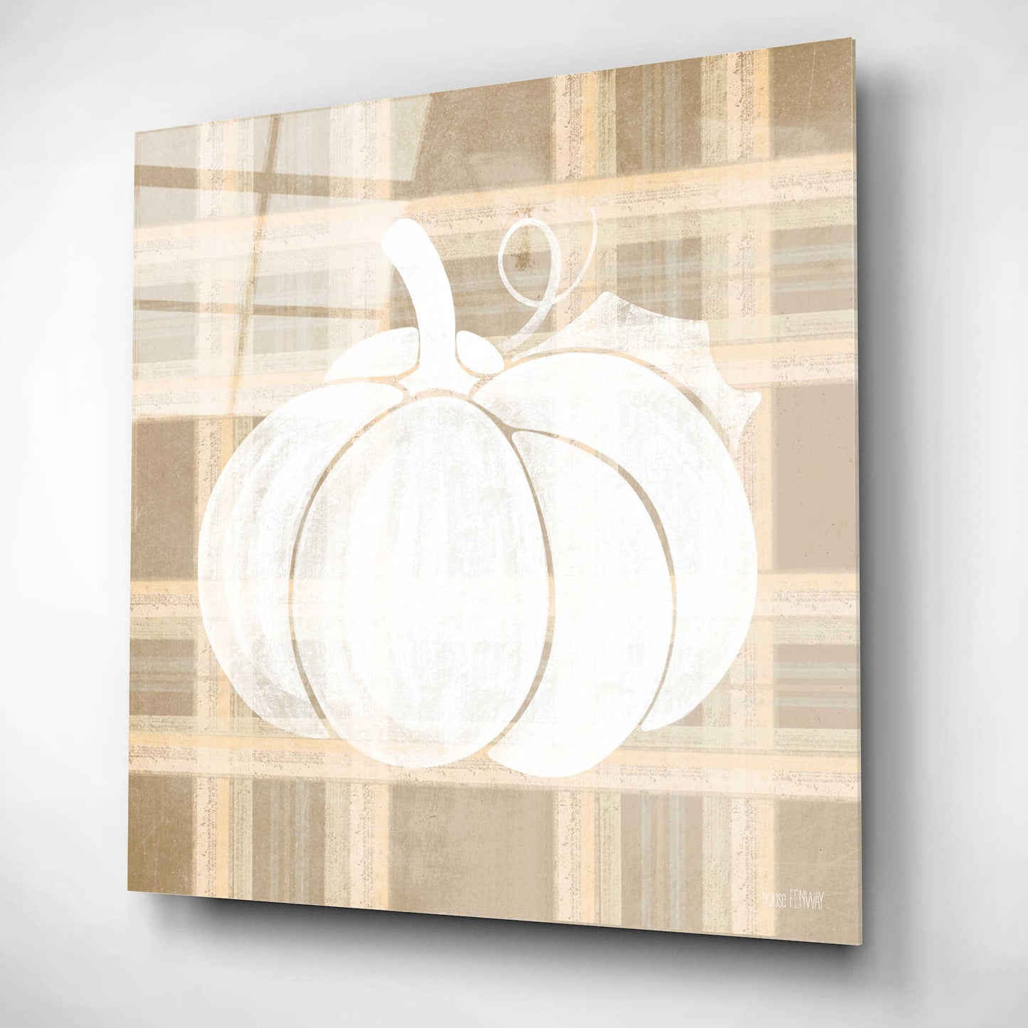 Epic Art 'Plaid Pumpkin I' by House Fenway, Acrylic Glass Wall Art,12x12