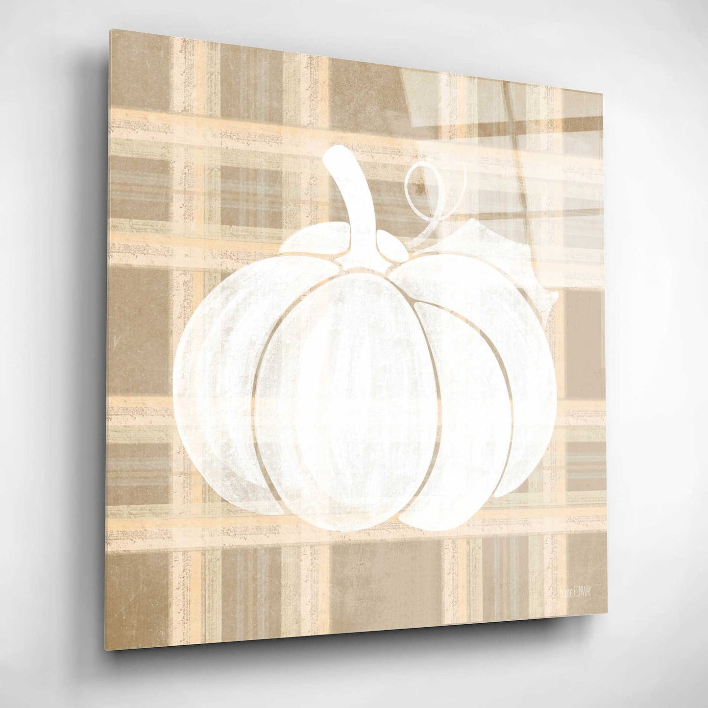 Epic Art 'Plaid Pumpkin I' by House Fenway, Acrylic Glass Wall Art,12x12