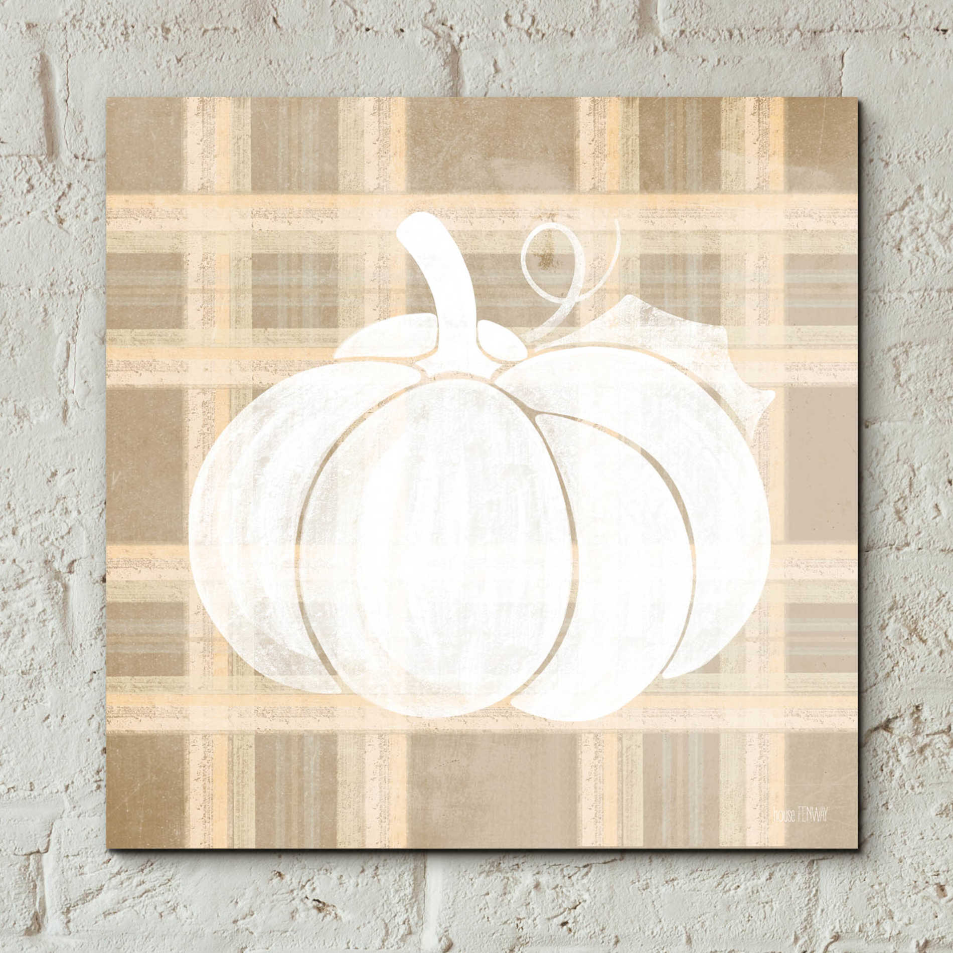 Epic Art 'Plaid Pumpkin I' by House Fenway, Acrylic Glass Wall Art,12x12