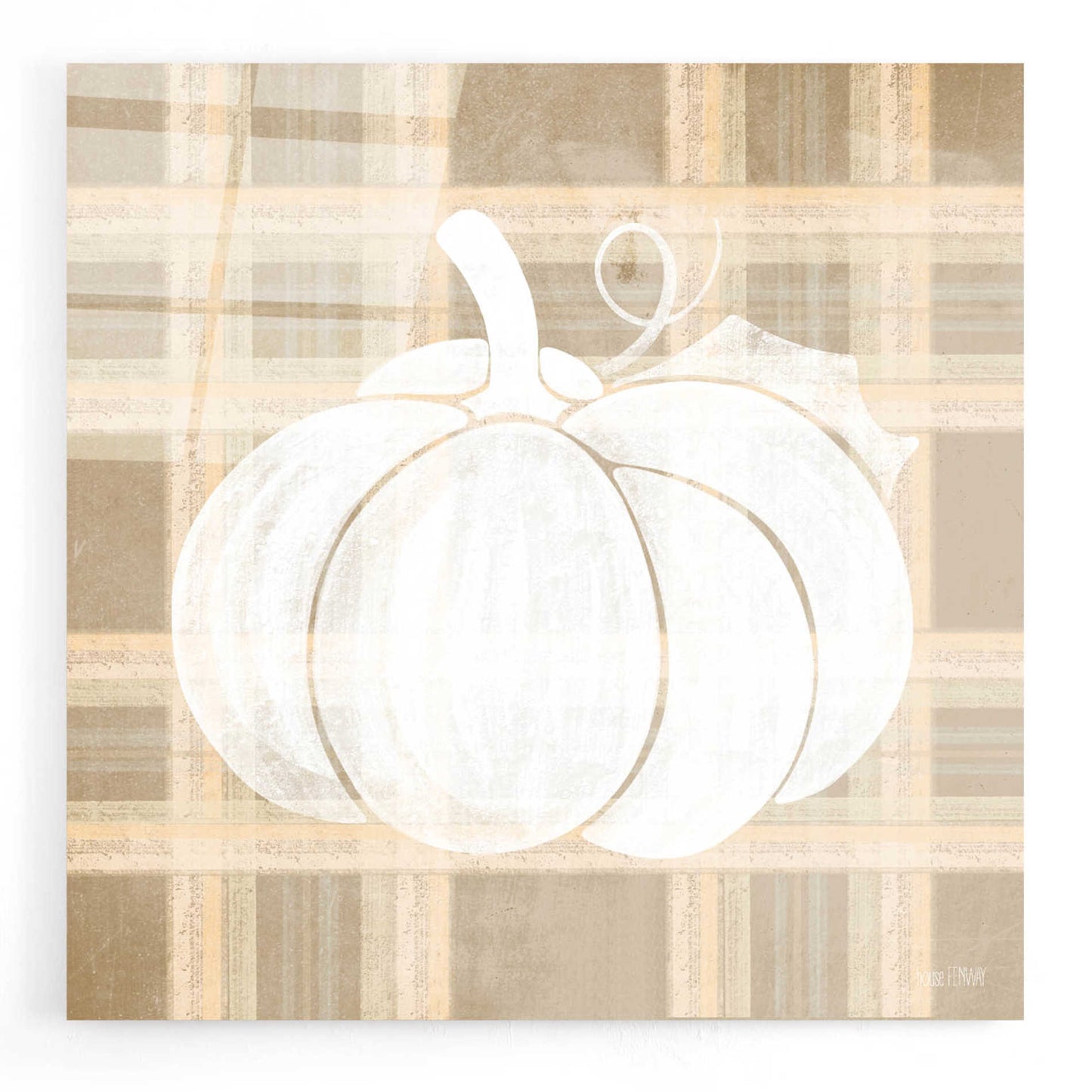 Epic Art 'Plaid Pumpkin I' by House Fenway, Acrylic Glass Wall Art,12x12