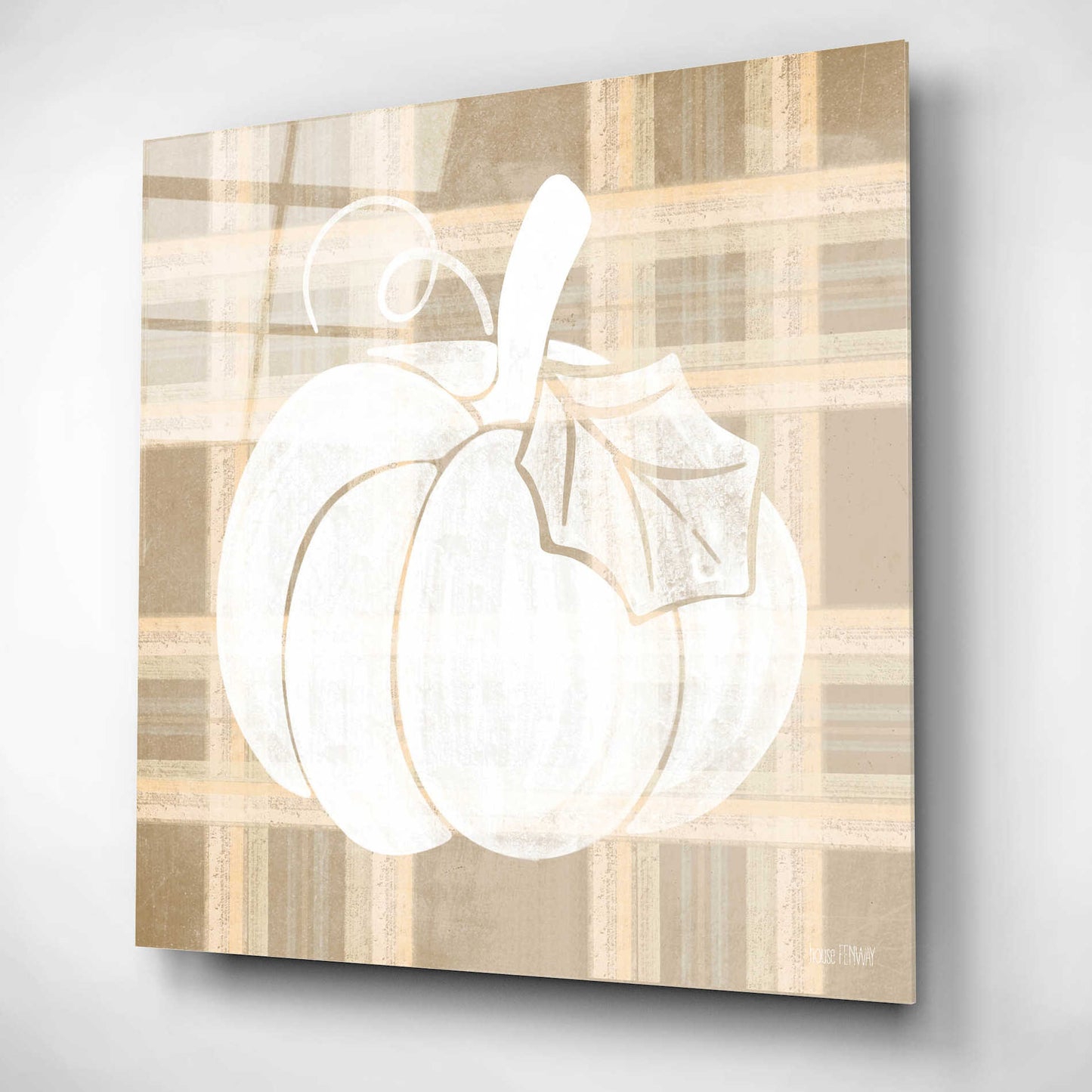 Epic Art 'Plaid Pumpkin II' by House Fenway, Acrylic Glass Wall Art,12x12