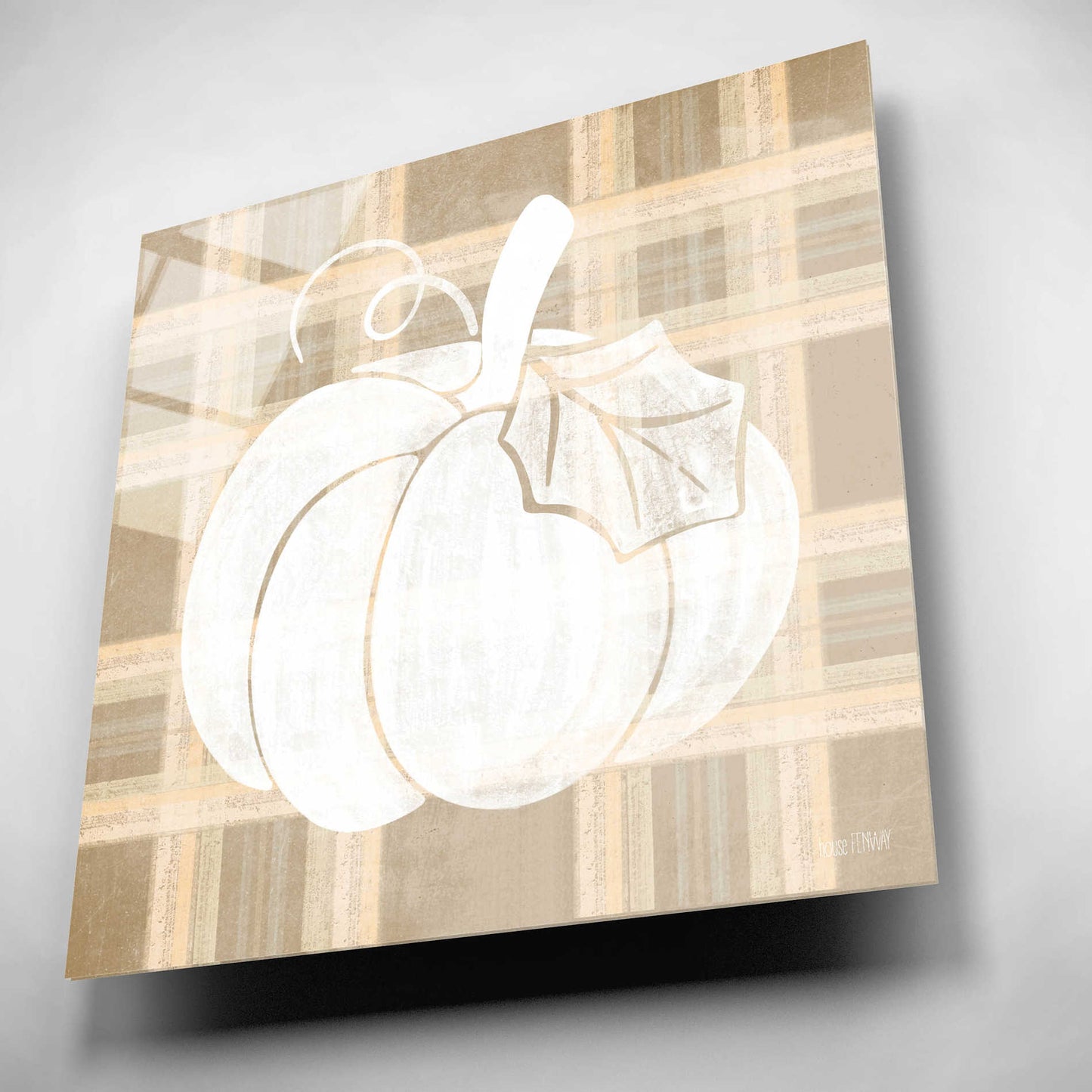 Epic Art 'Plaid Pumpkin II' by House Fenway, Acrylic Glass Wall Art,12x12