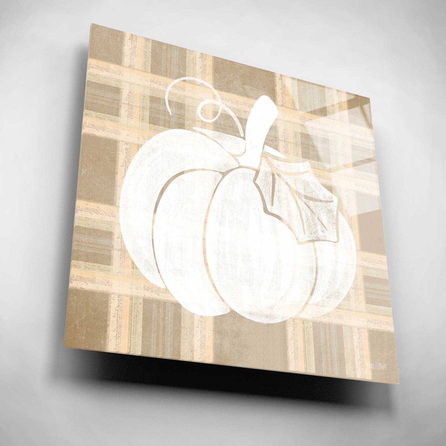 Epic Art 'Plaid Pumpkin II' by House Fenway, Acrylic Glass Wall Art,12x12