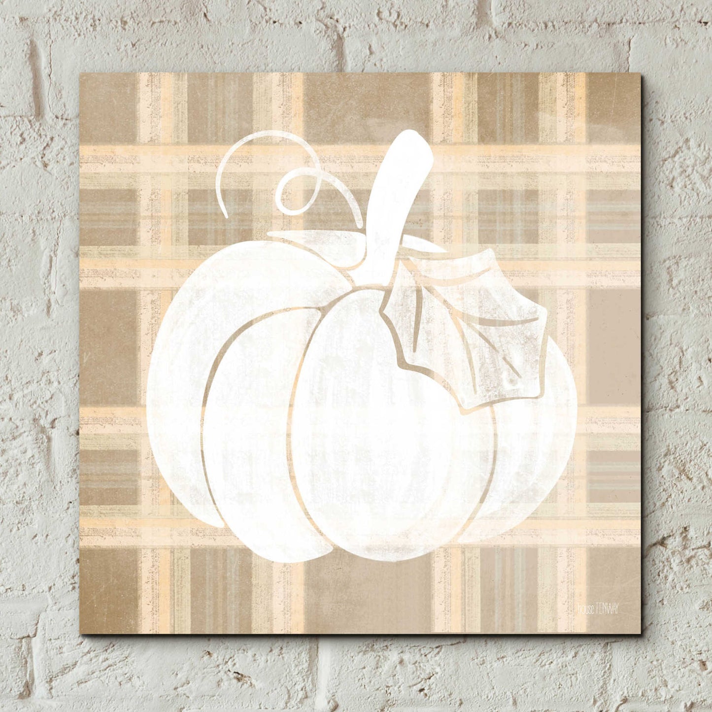 Epic Art 'Plaid Pumpkin II' by House Fenway, Acrylic Glass Wall Art,12x12