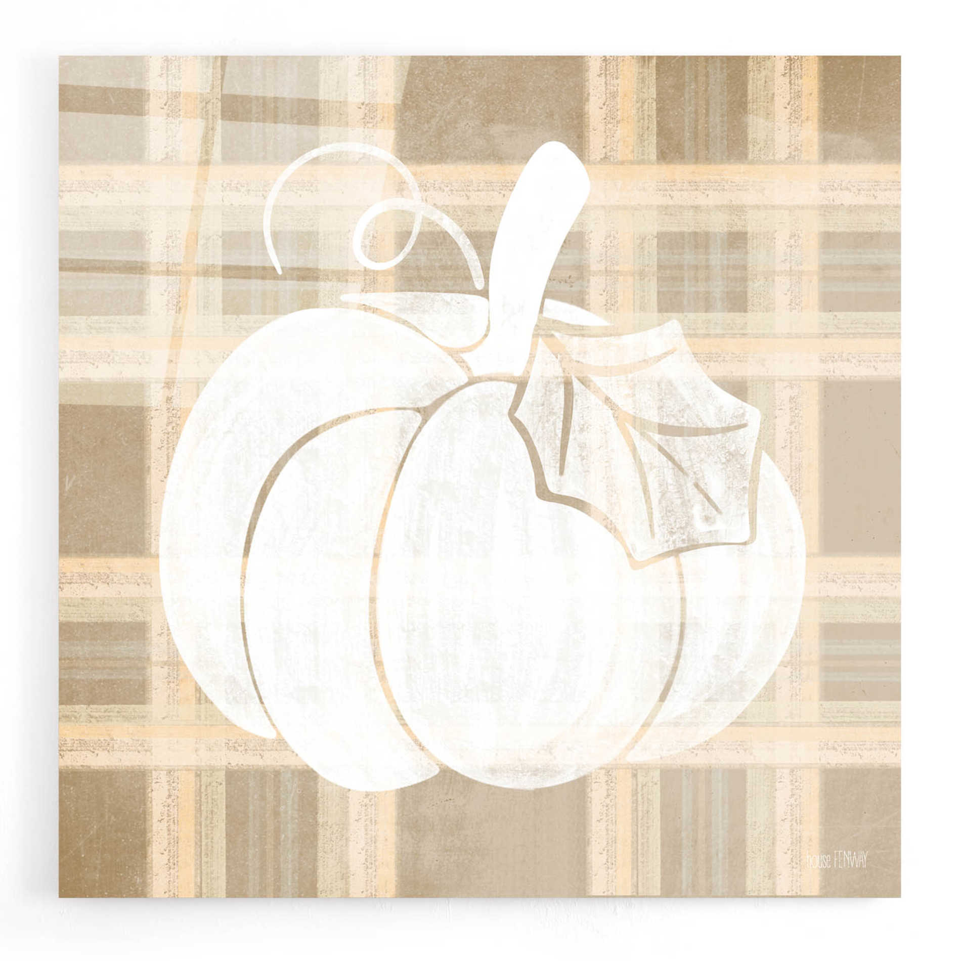 Epic Art 'Plaid Pumpkin II' by House Fenway, Acrylic Glass Wall Art,12x12