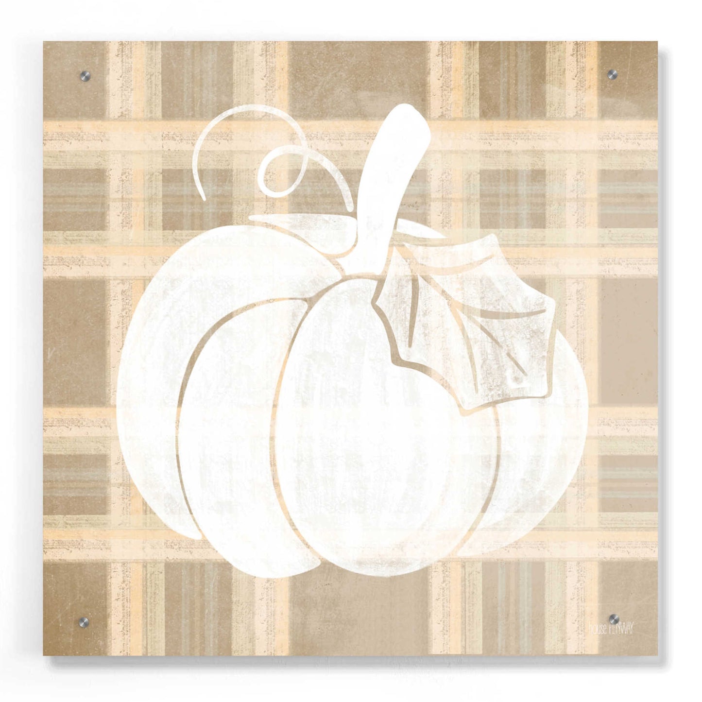 Epic Art 'Plaid Pumpkin II' by House Fenway, Acrylic Glass Wall Art,24x24