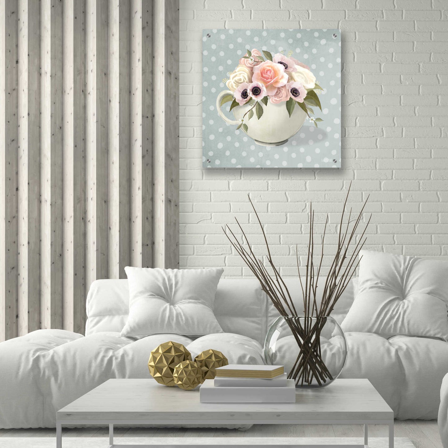 Epic Art 'Polka Dot Coffee-Anemone' by House Fenway, Acrylic Glass Wall Art,24x24