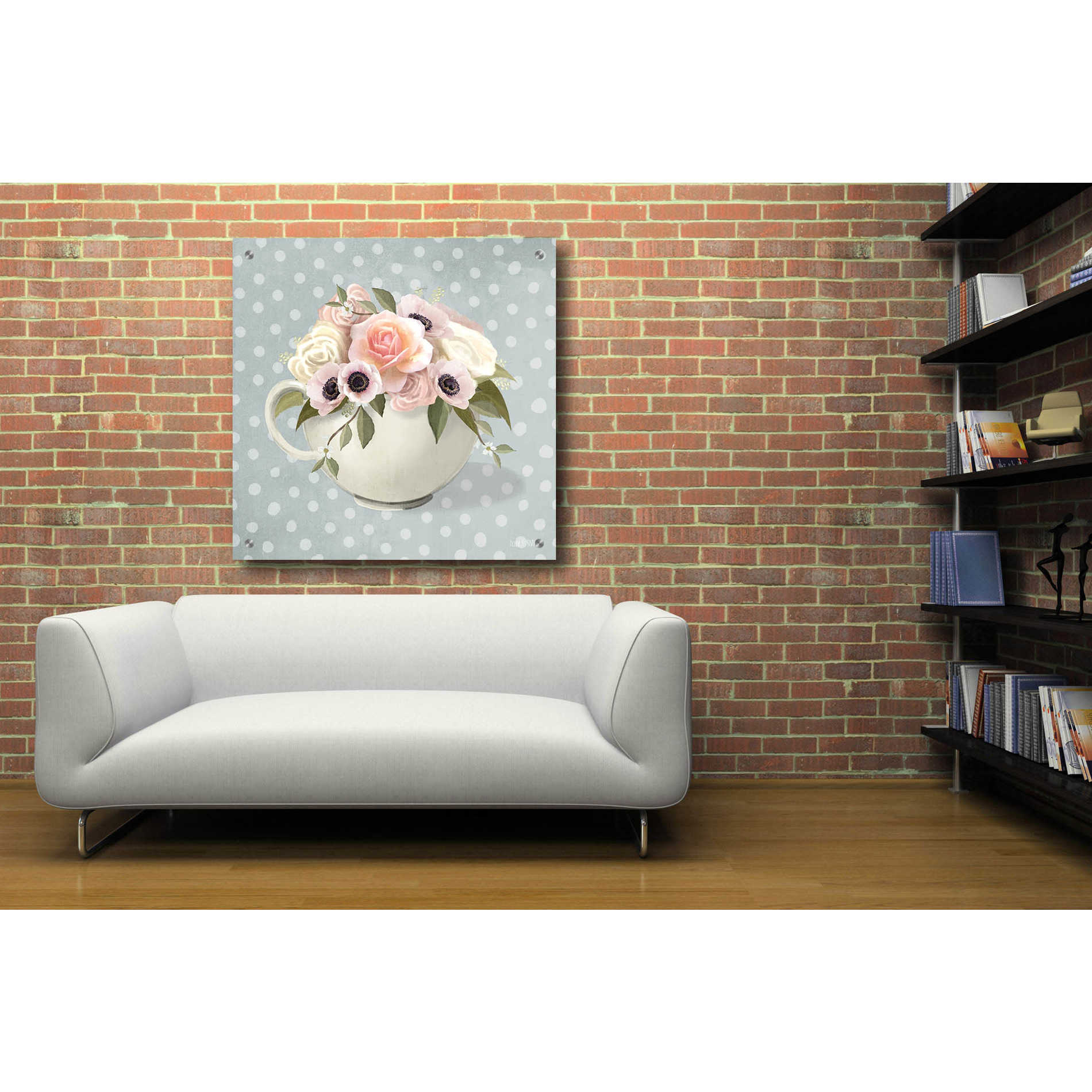 Epic Art 'Polka Dot Coffee-Anemone' by House Fenway, Acrylic Glass Wall Art,36x36