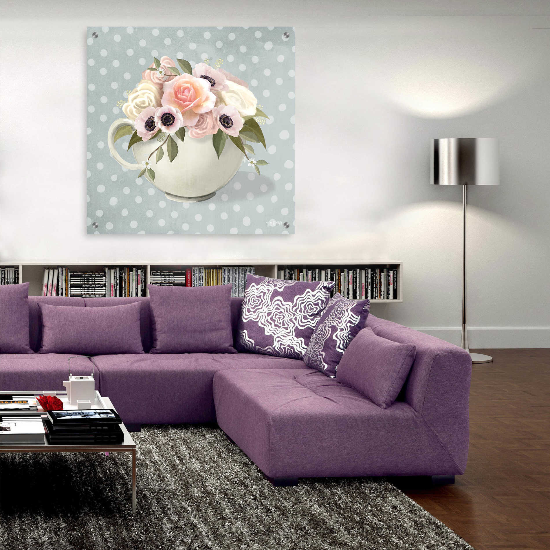 Epic Art 'Polka Dot Coffee-Anemone' by House Fenway, Acrylic Glass Wall Art,36x36