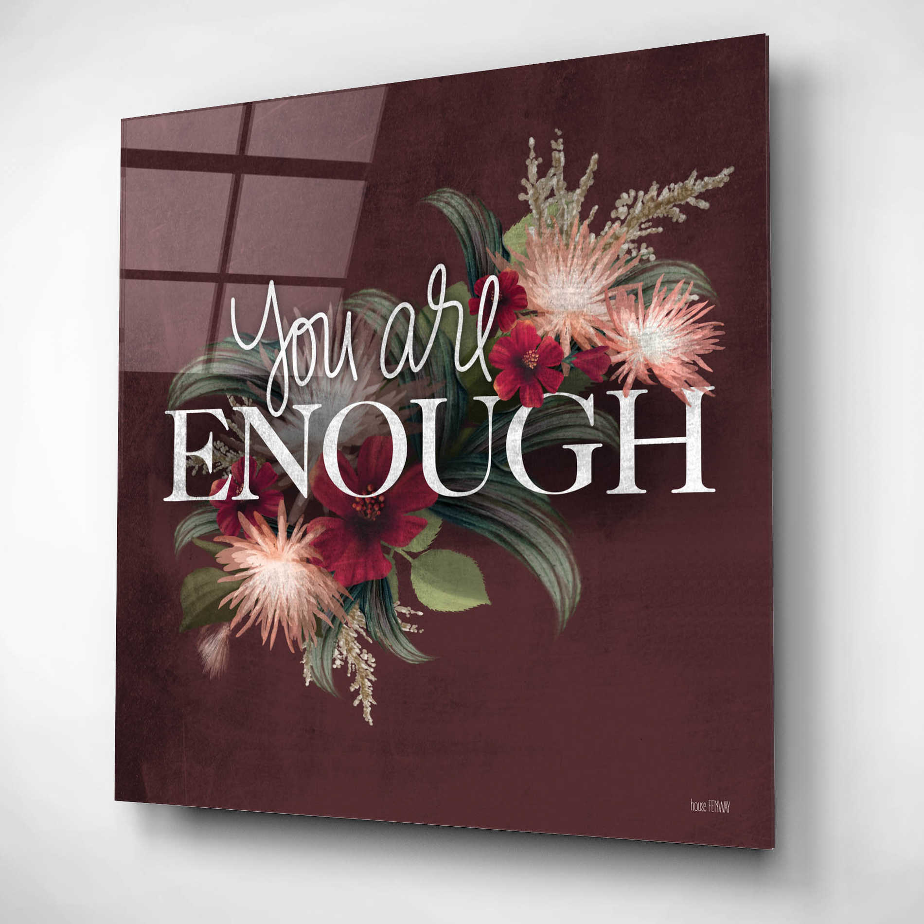 Epic Art 'You Are Enough II' by House Fenway, Acrylic Glass Wall Art,12x12