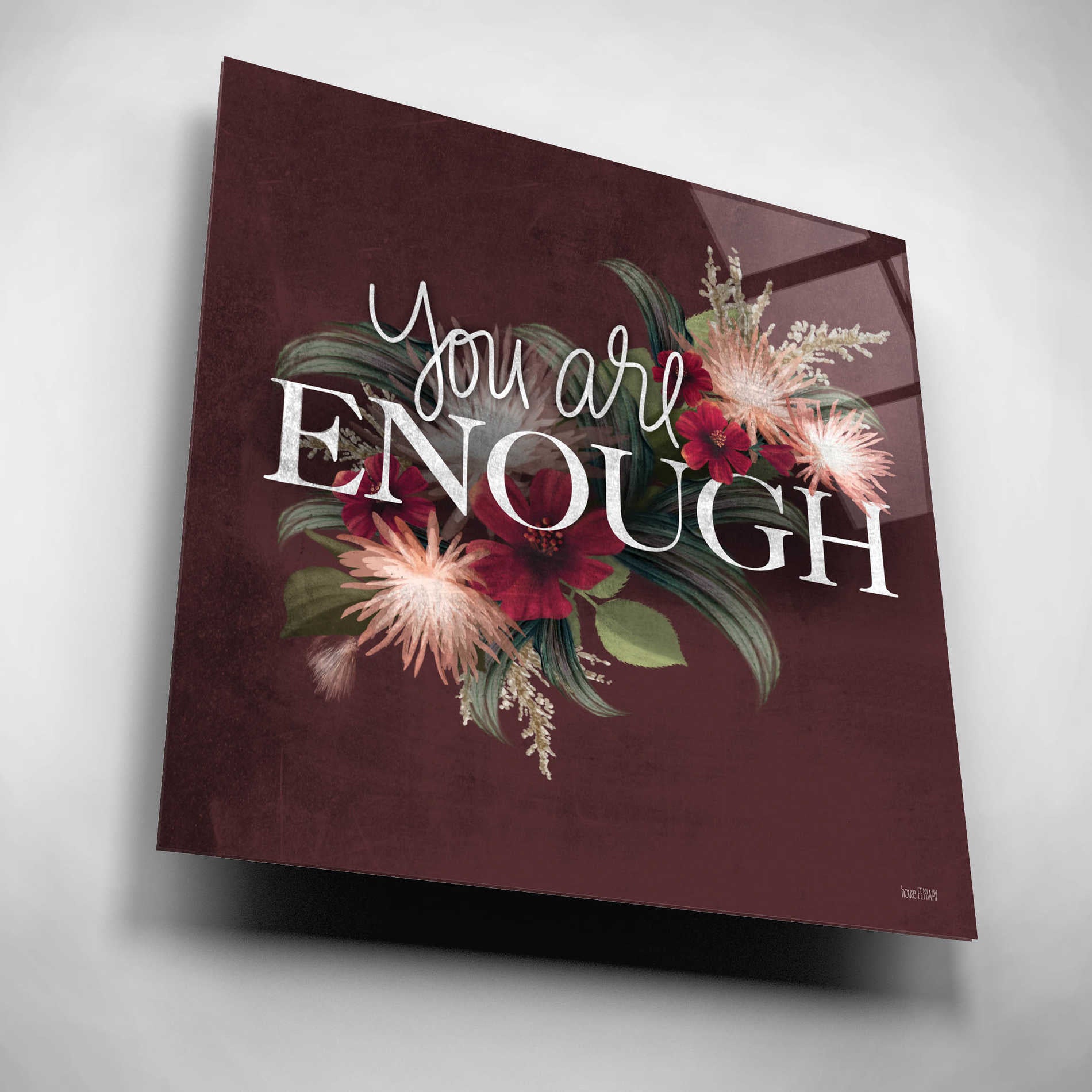 Epic Art 'You Are Enough II' by House Fenway, Acrylic Glass Wall Art,12x12