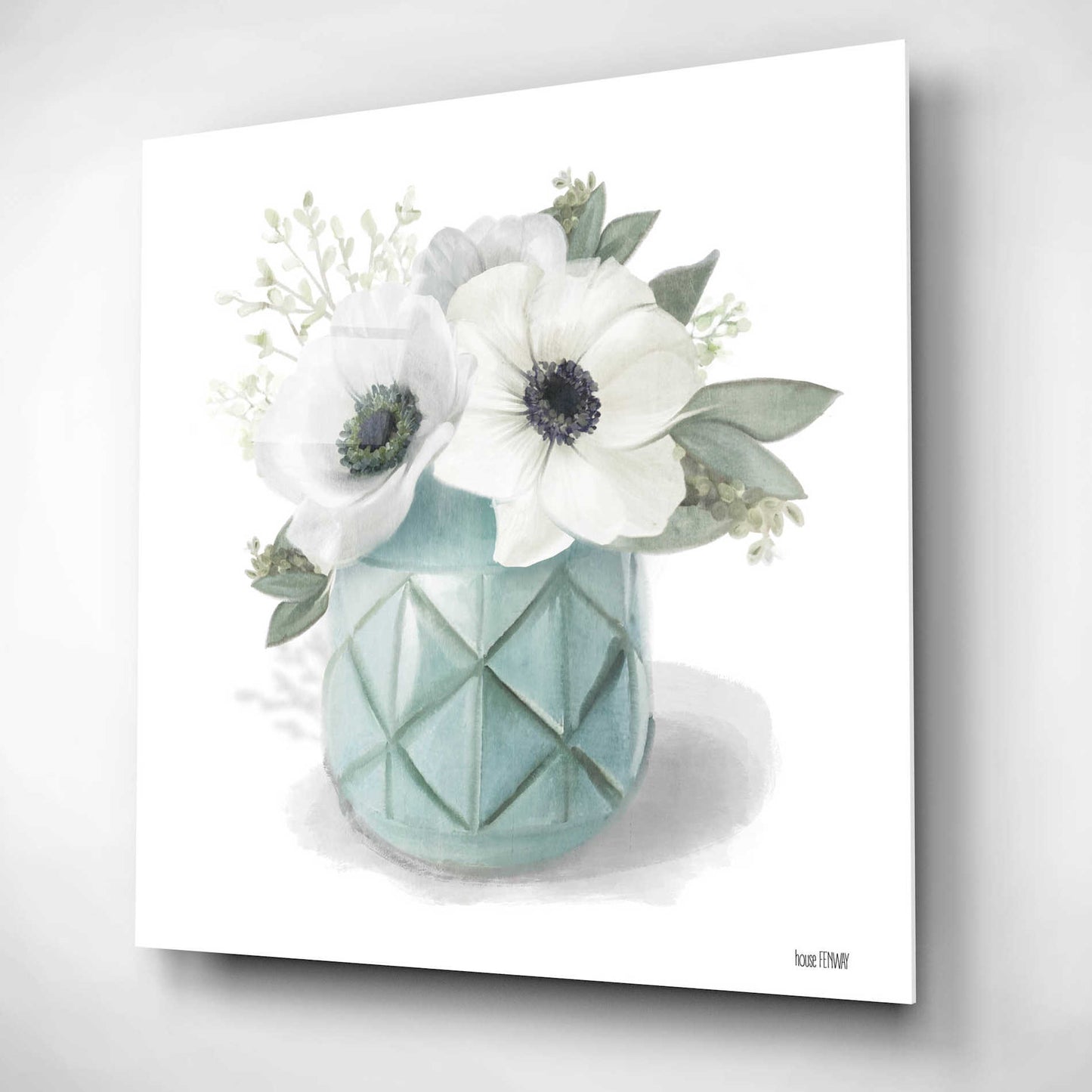 Epic Art 'Winter Anemones-Blue' by House Fenway, Acrylic Glass Wall Art,12x12