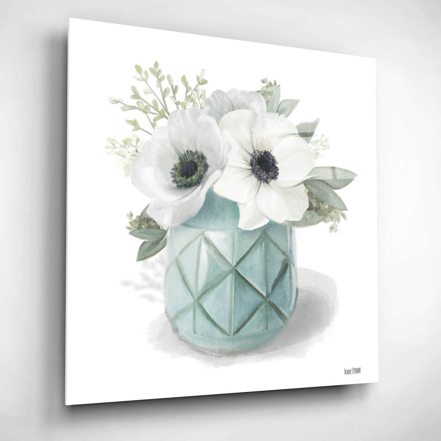 Epic Art 'Winter Anemones-Blue' by House Fenway, Acrylic Glass Wall Art,12x12