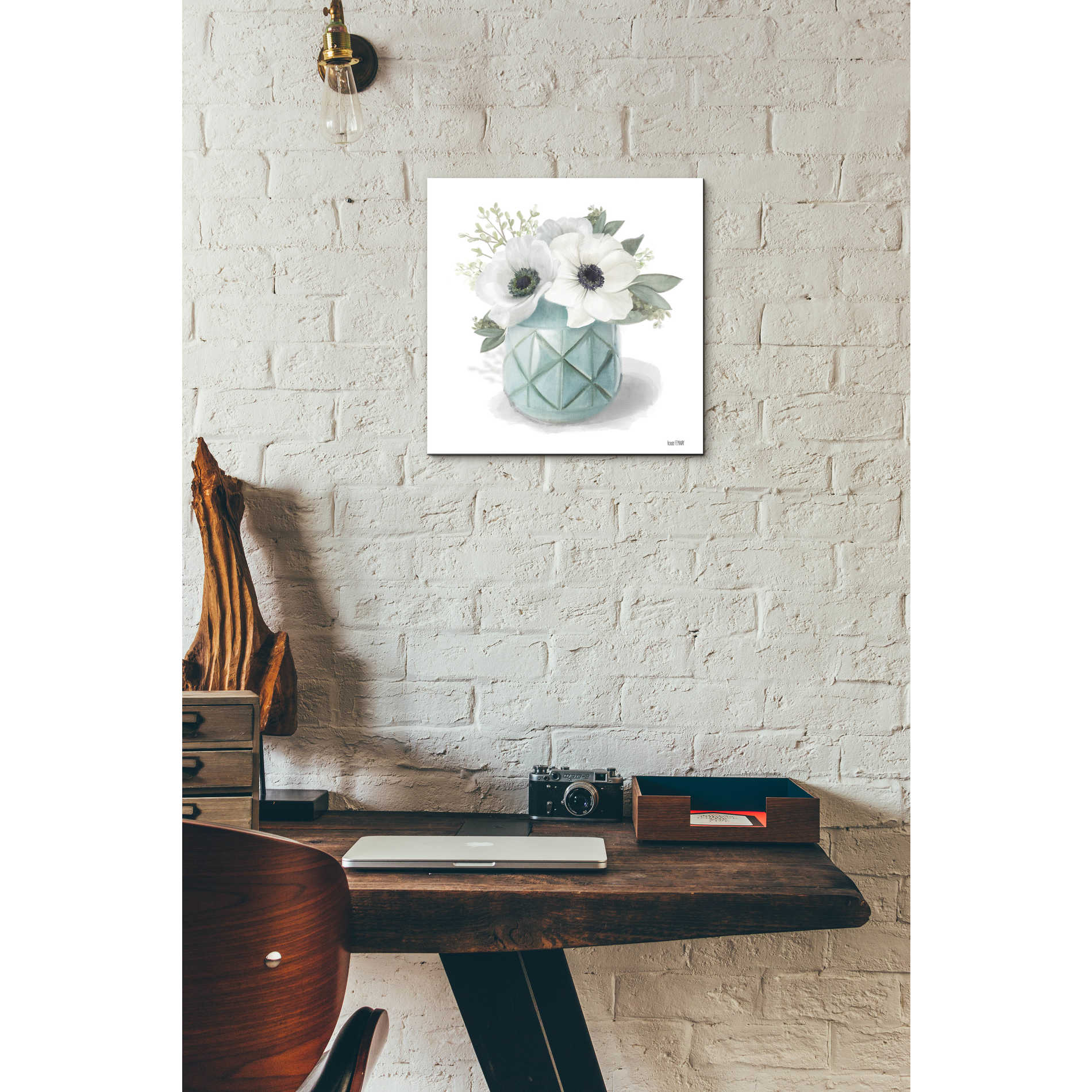 Epic Art 'Winter Anemones-Blue' by House Fenway, Acrylic Glass Wall Art,12x12