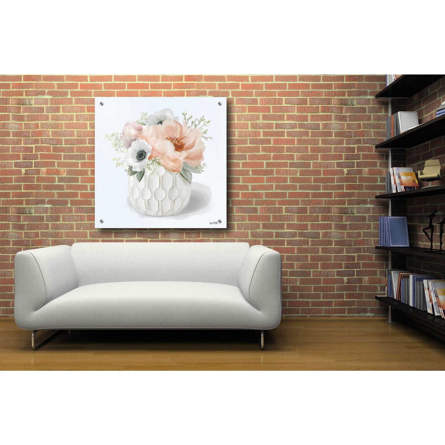 Epic Art 'Winter Anemones-Pink' by House Fenway, Acrylic Glass Wall Art,36x36