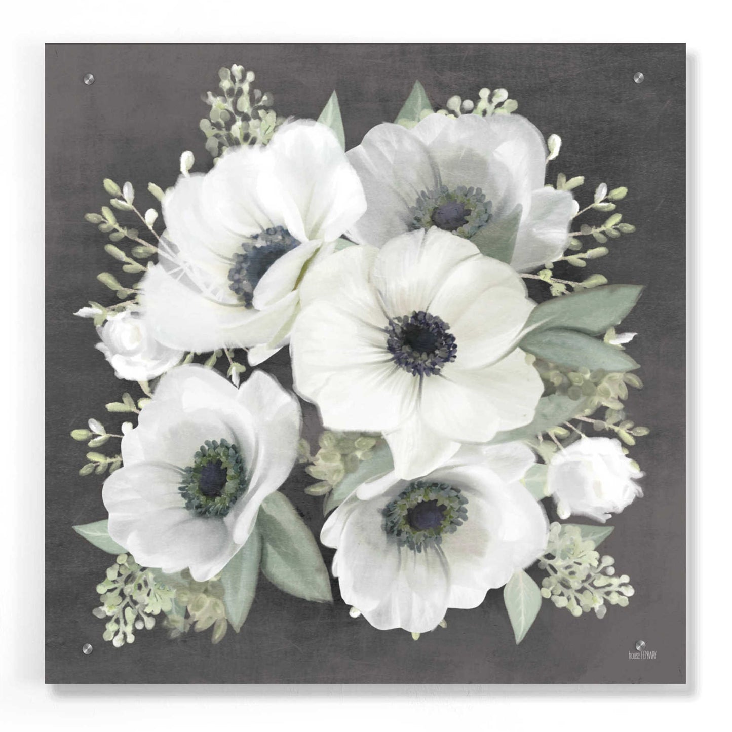 Epic Art 'Anemone Square II' by House Fenway, Acrylic Glass Wall Art,24x24