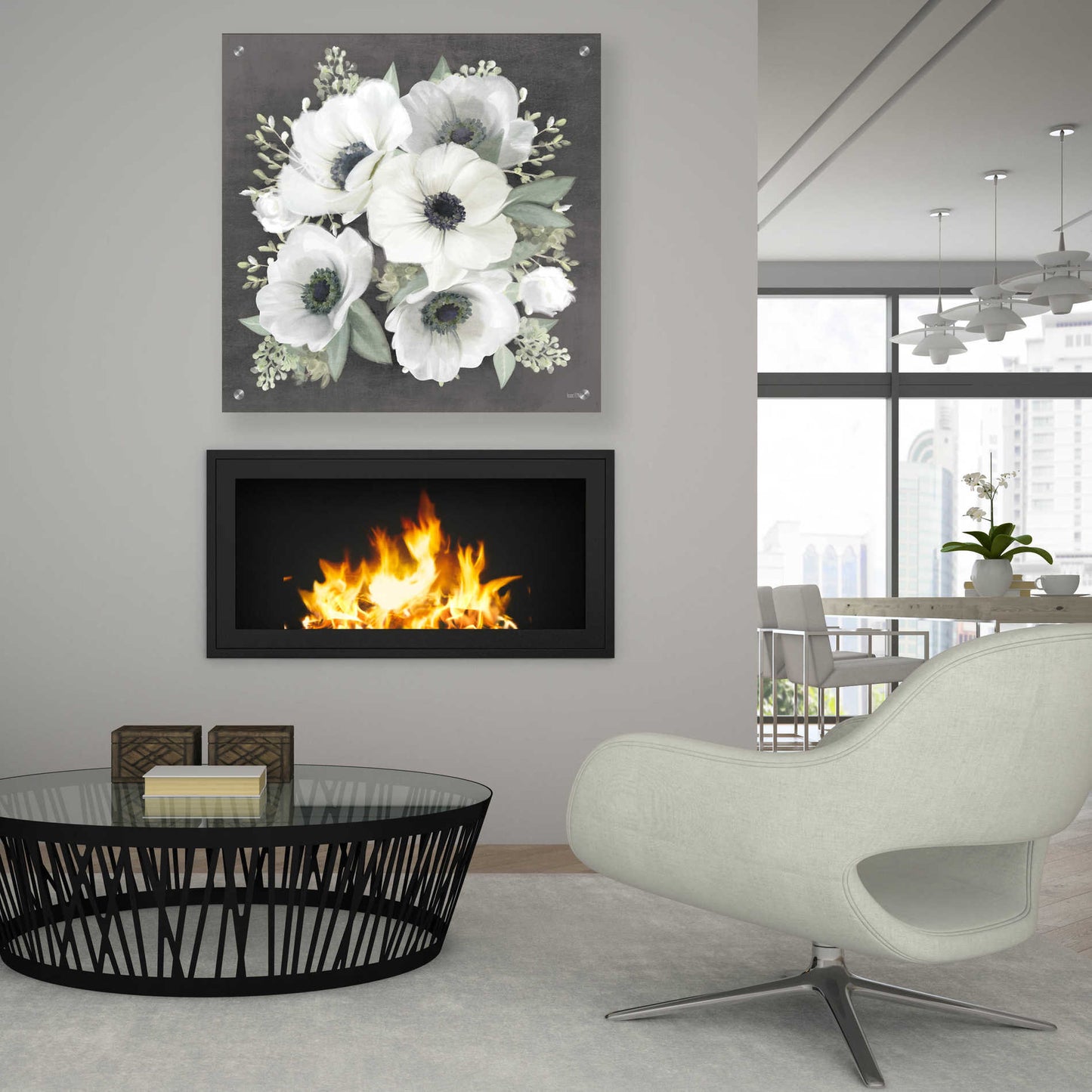 Epic Art 'Anemone Square II' by House Fenway, Acrylic Glass Wall Art,36x36