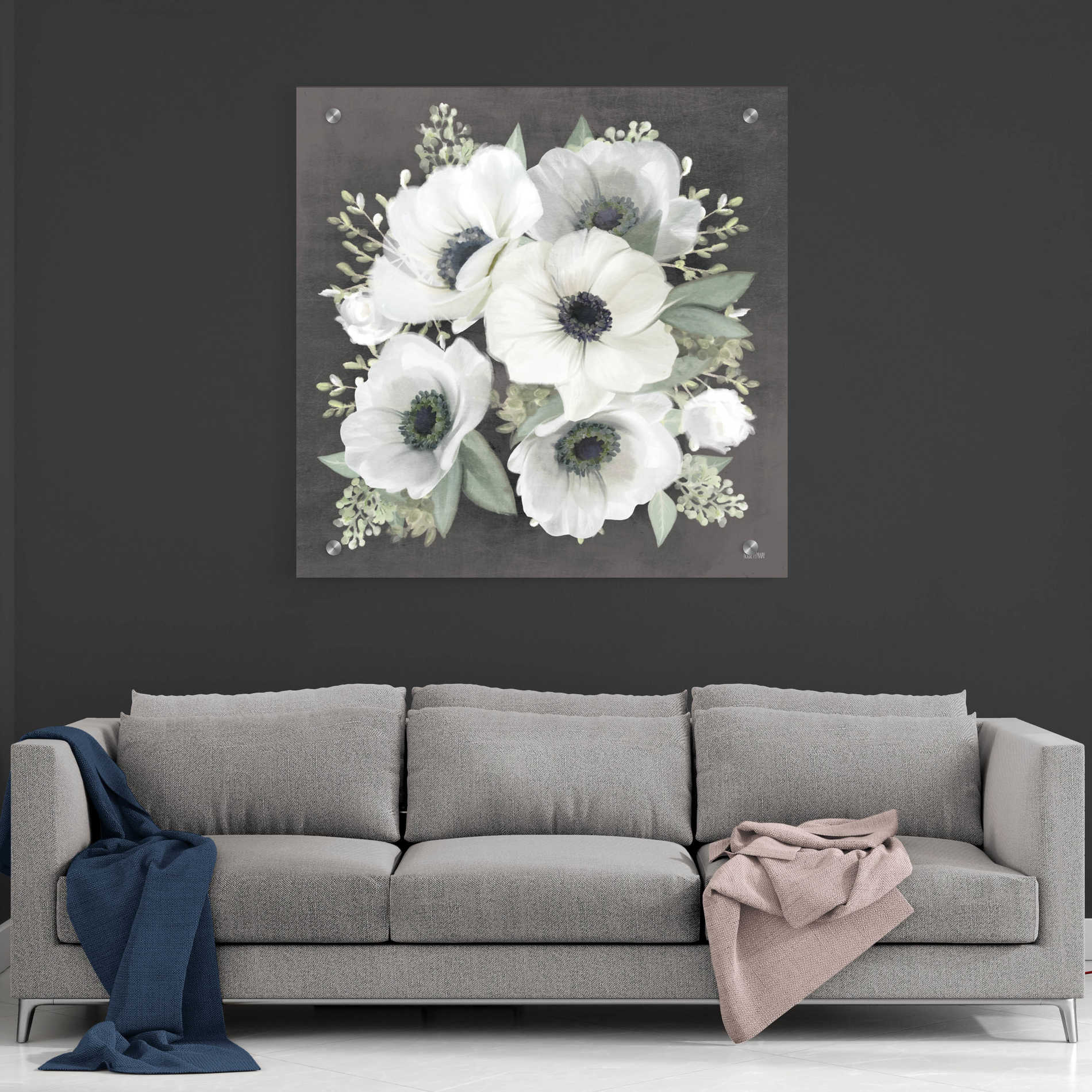 Epic Art 'Anemone Square II' by House Fenway, Acrylic Glass Wall Art,36x36