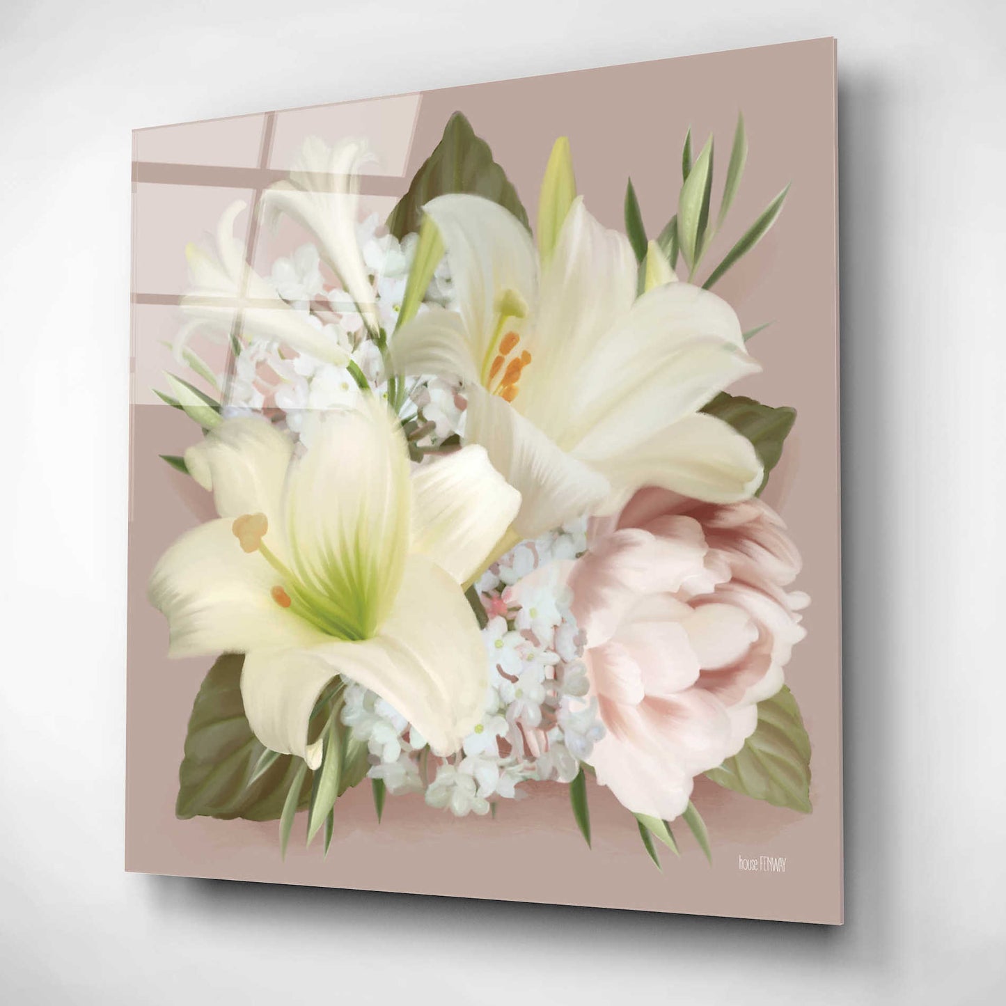 Epic Art 'Spring Lily Bouquet' by House Fenway, Acrylic Glass Wall Art,12x12