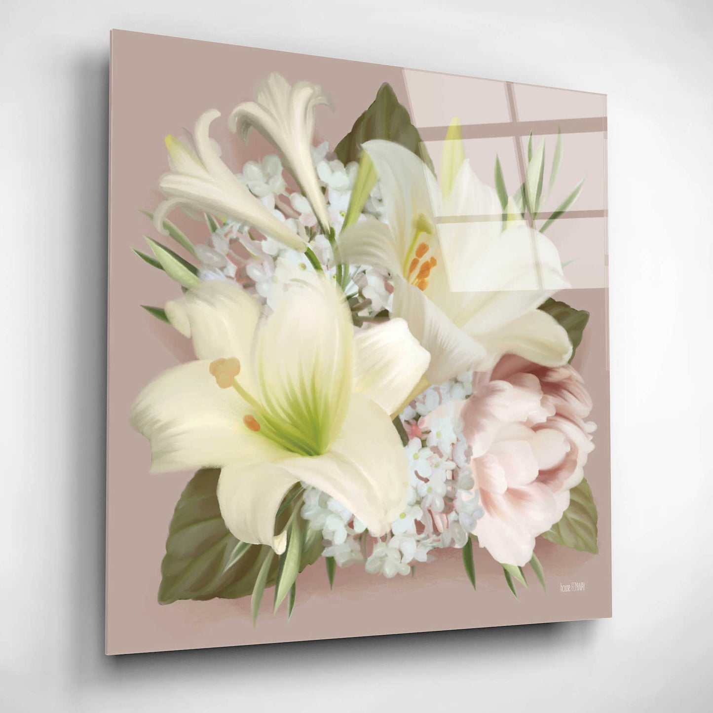 Epic Art 'Spring Lily Bouquet' by House Fenway, Acrylic Glass Wall Art,12x12