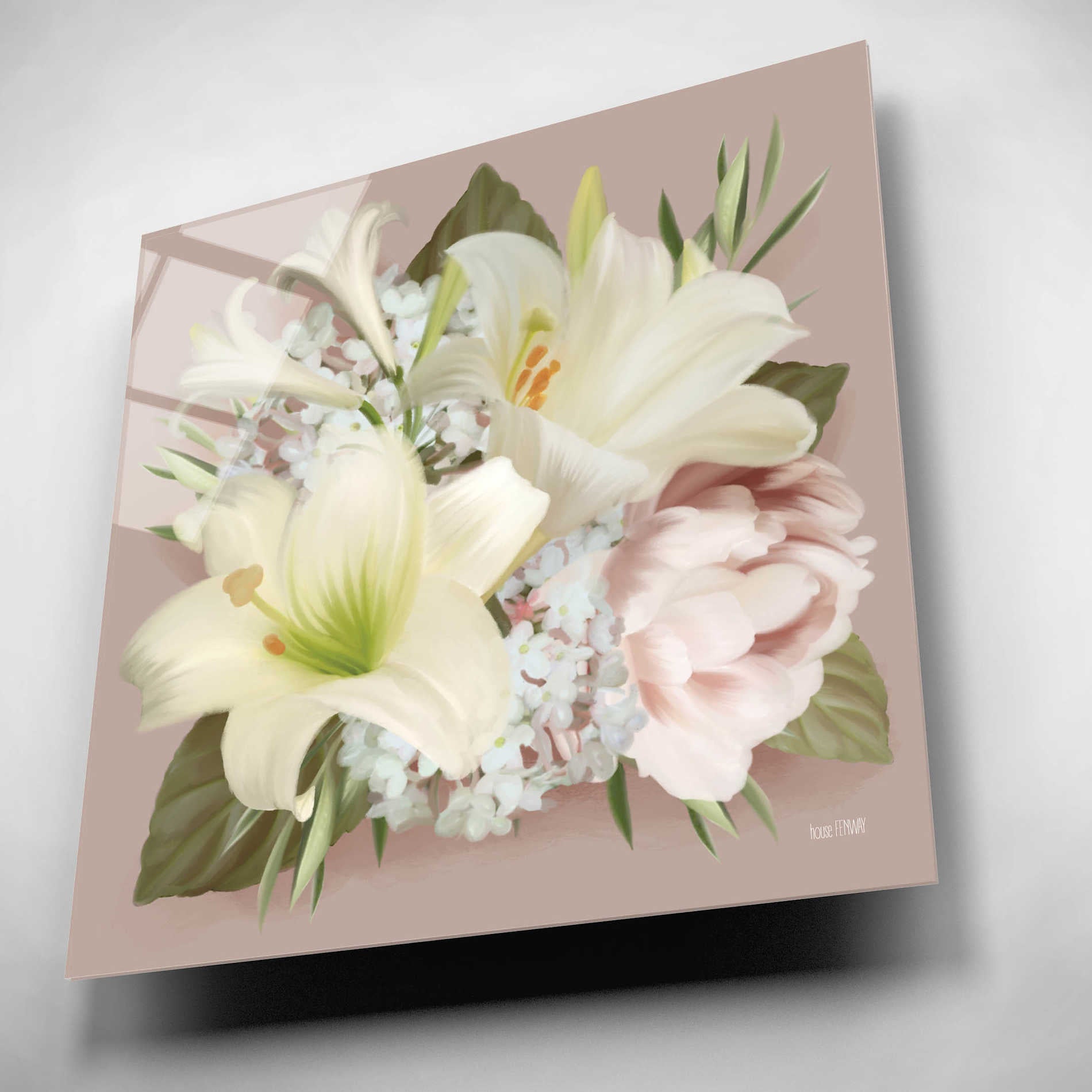 Epic Art 'Spring Lily Bouquet' by House Fenway, Acrylic Glass Wall Art,12x12