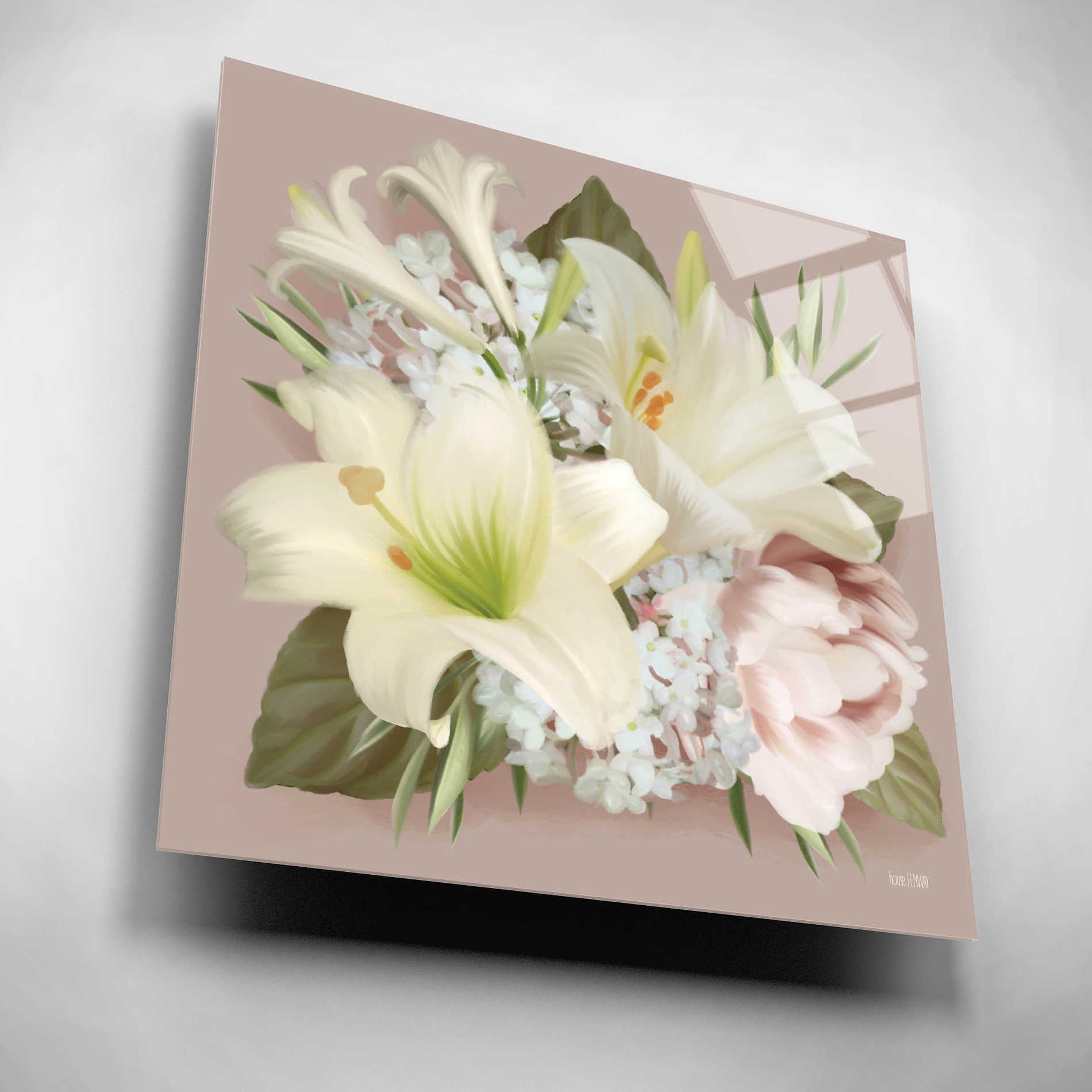 Epic Art 'Spring Lily Bouquet' by House Fenway, Acrylic Glass Wall Art,12x12