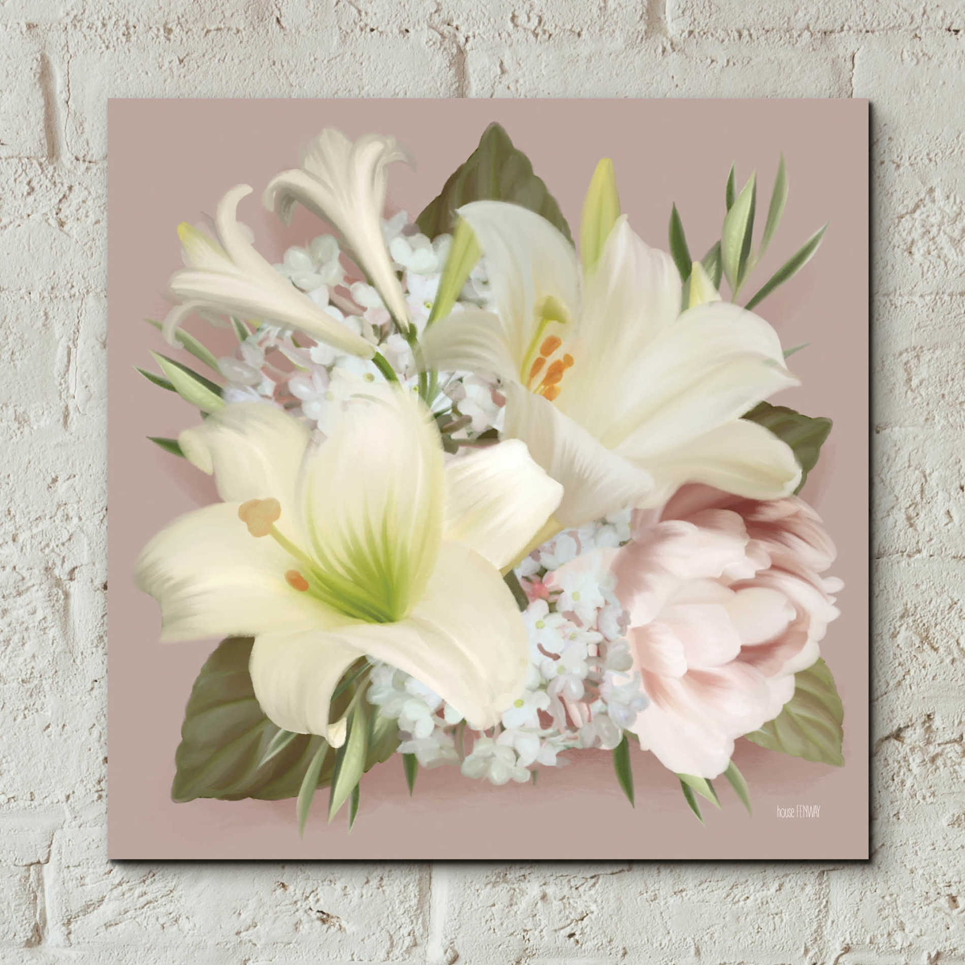 Epic Art 'Spring Lily Bouquet' by House Fenway, Acrylic Glass Wall Art,12x12