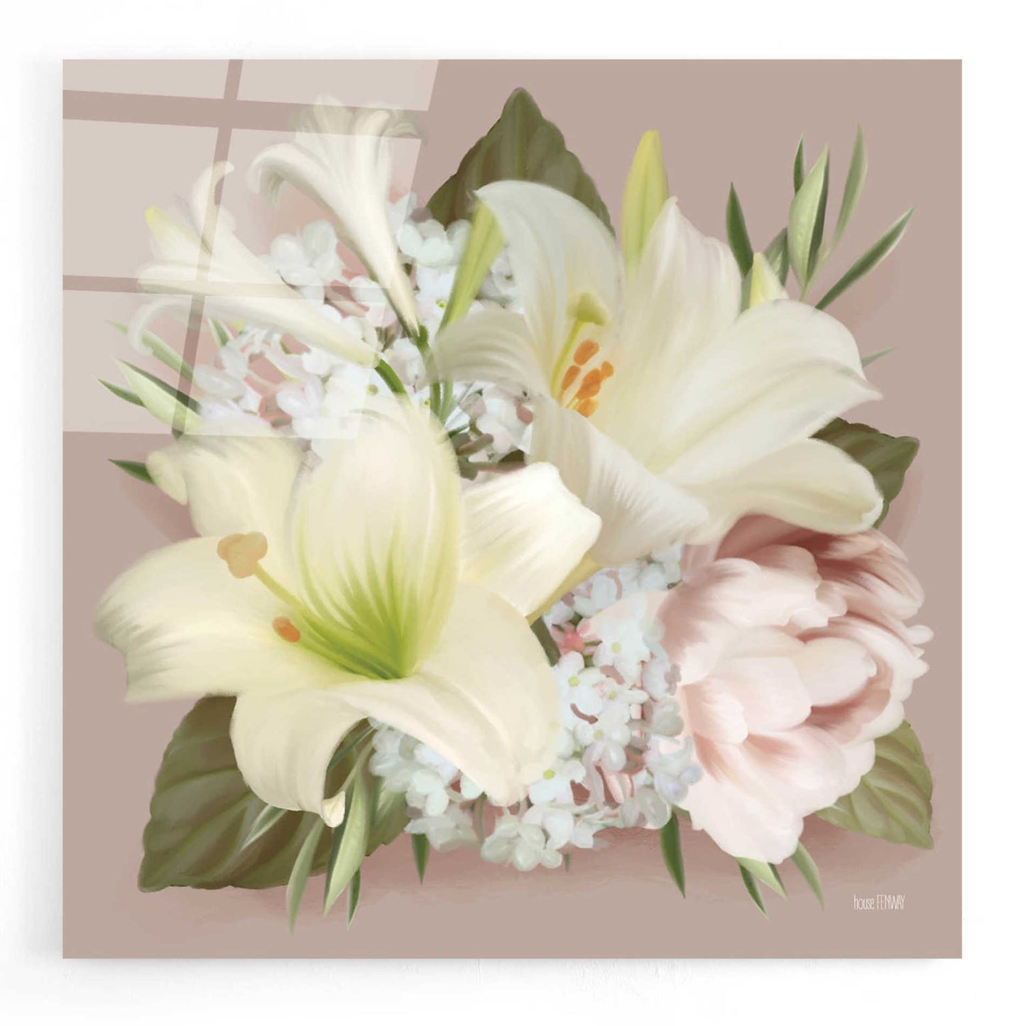 Epic Art 'Spring Lily Bouquet' by House Fenway, Acrylic Glass Wall Art,12x12