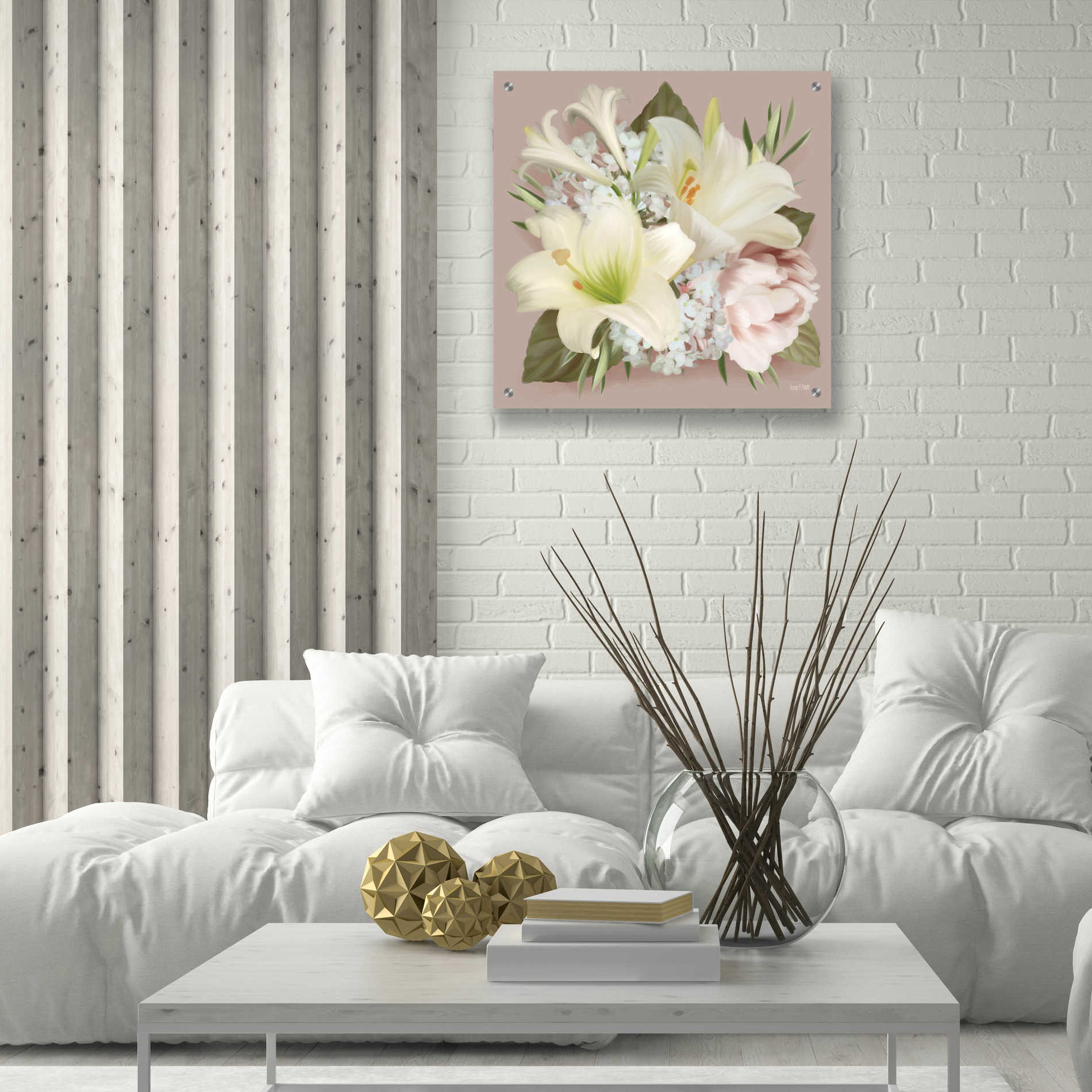 Epic Art 'Spring Lily Bouquet' by House Fenway, Acrylic Glass Wall Art,24x24