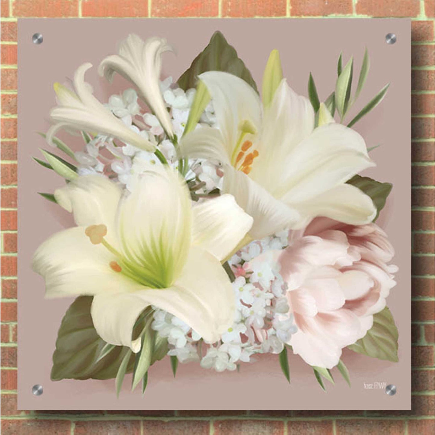 Epic Art 'Spring Lily Bouquet' by House Fenway, Acrylic Glass Wall Art,36x36